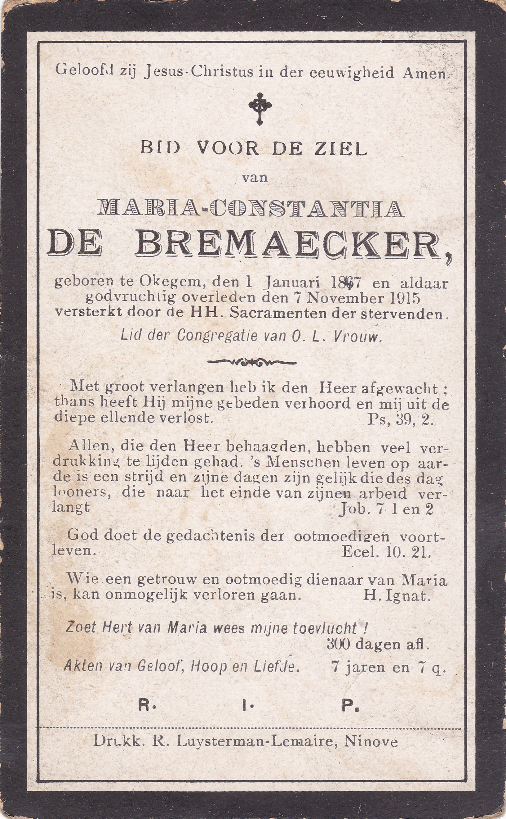 De Bremaecker Maria Constantia