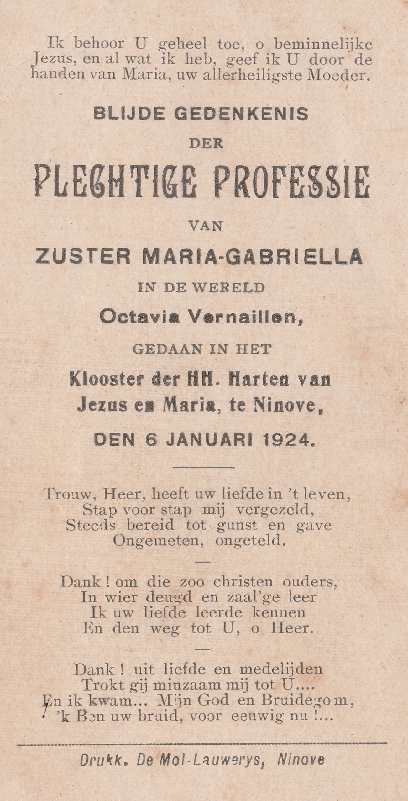 1924 - Vernaillen Octavia (Professie)