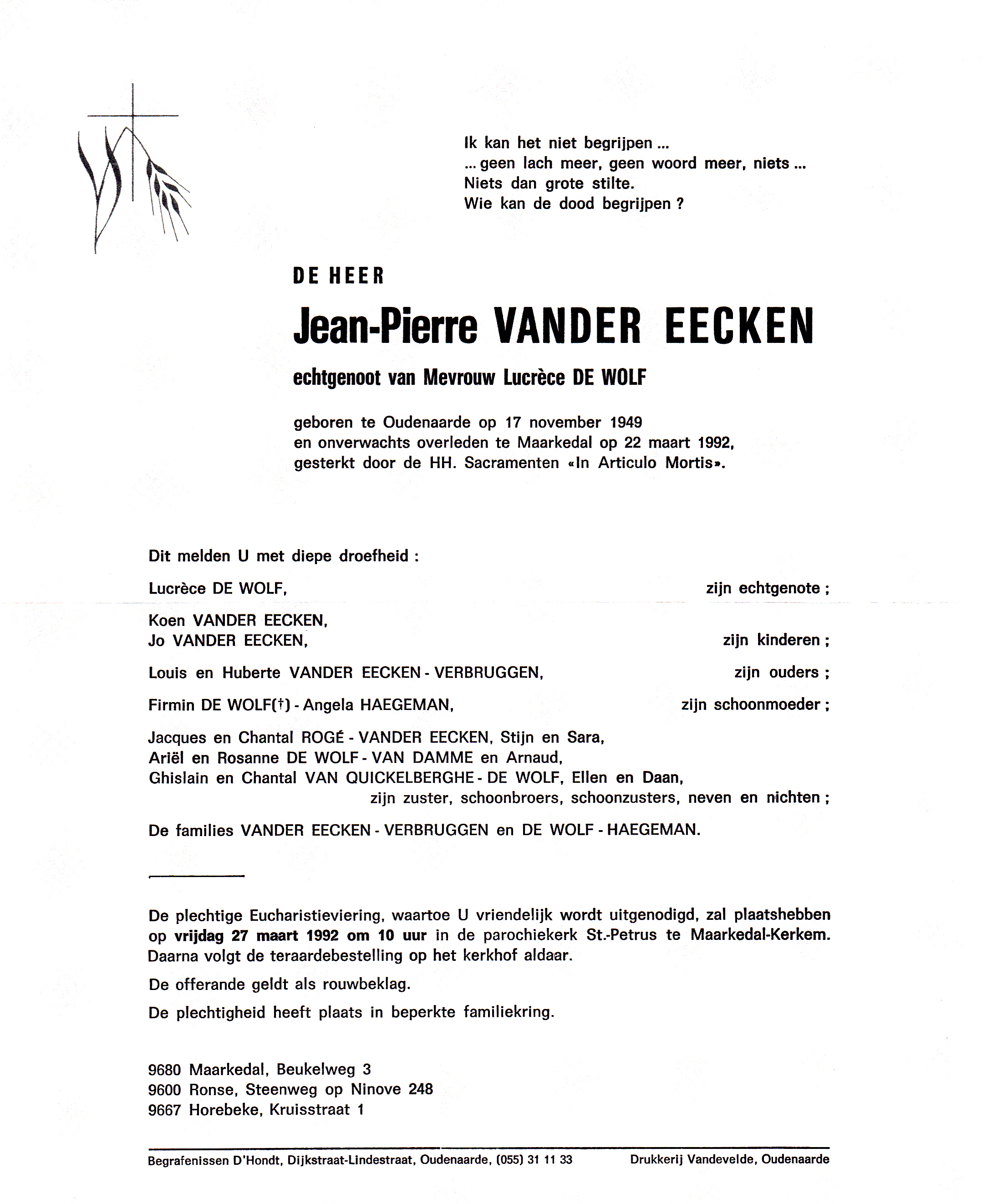 Vander Eecken Jean-Pierre  