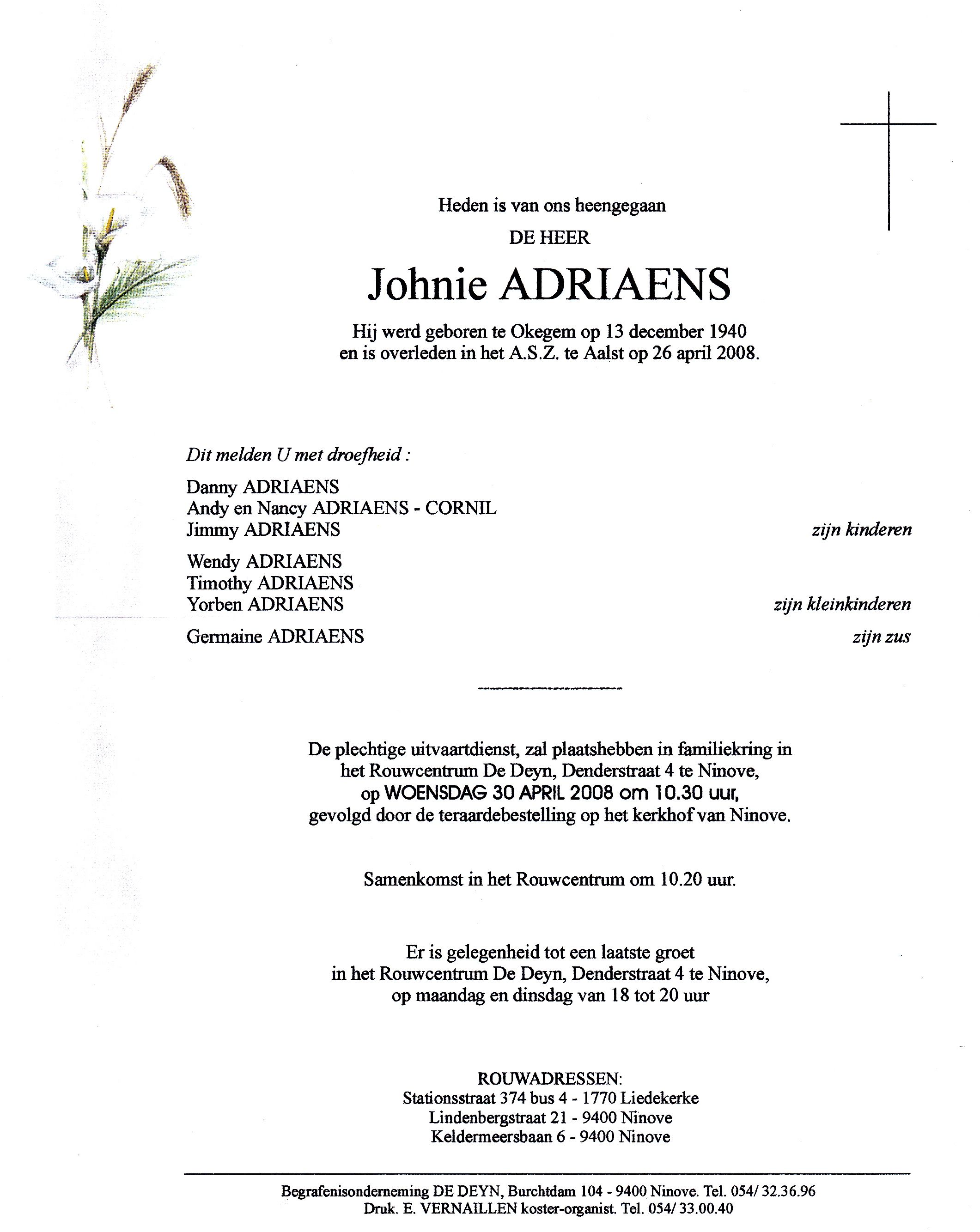 Adriaens Johnie  