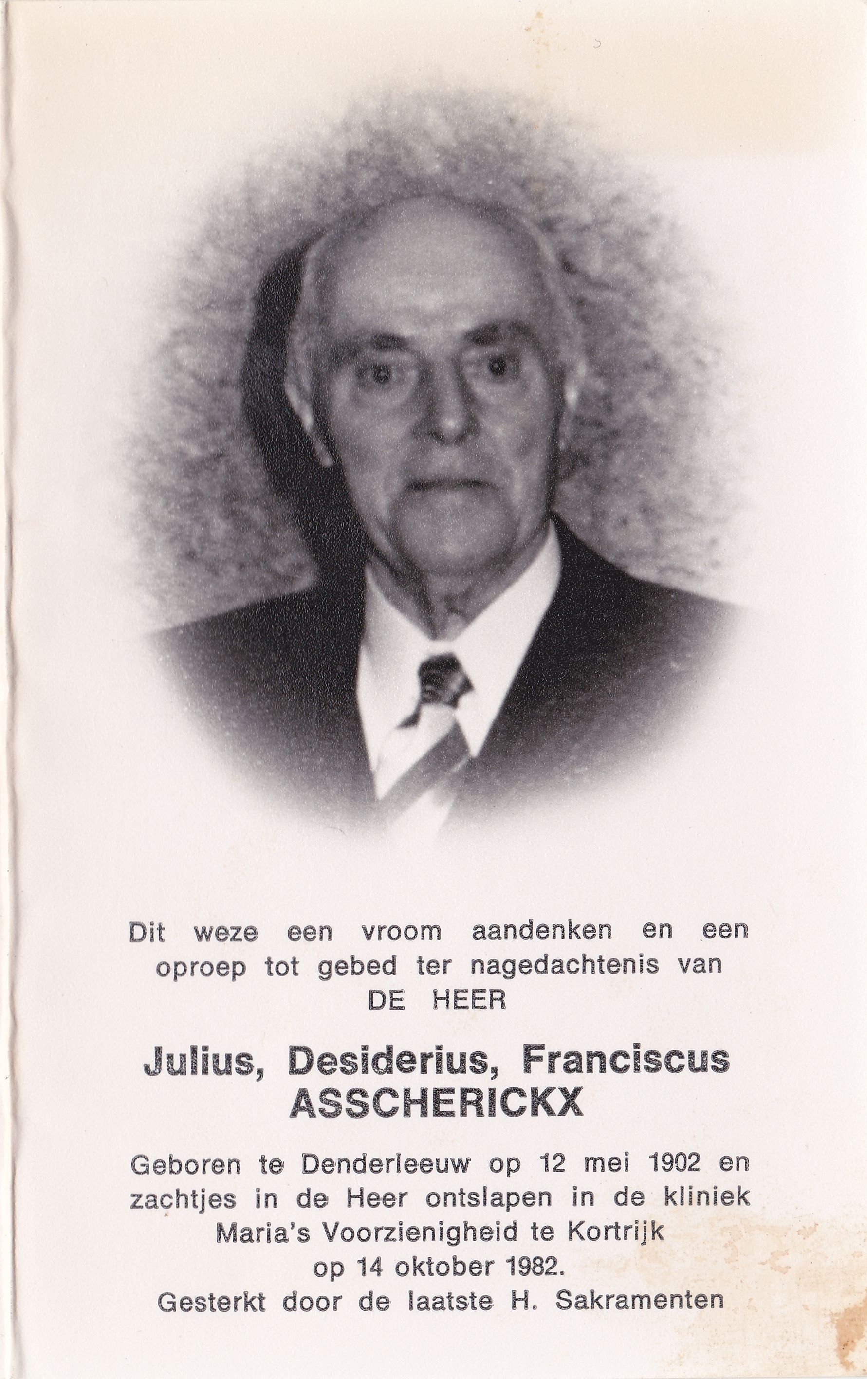 Asscherickx Julius Desiderius Franciscus 