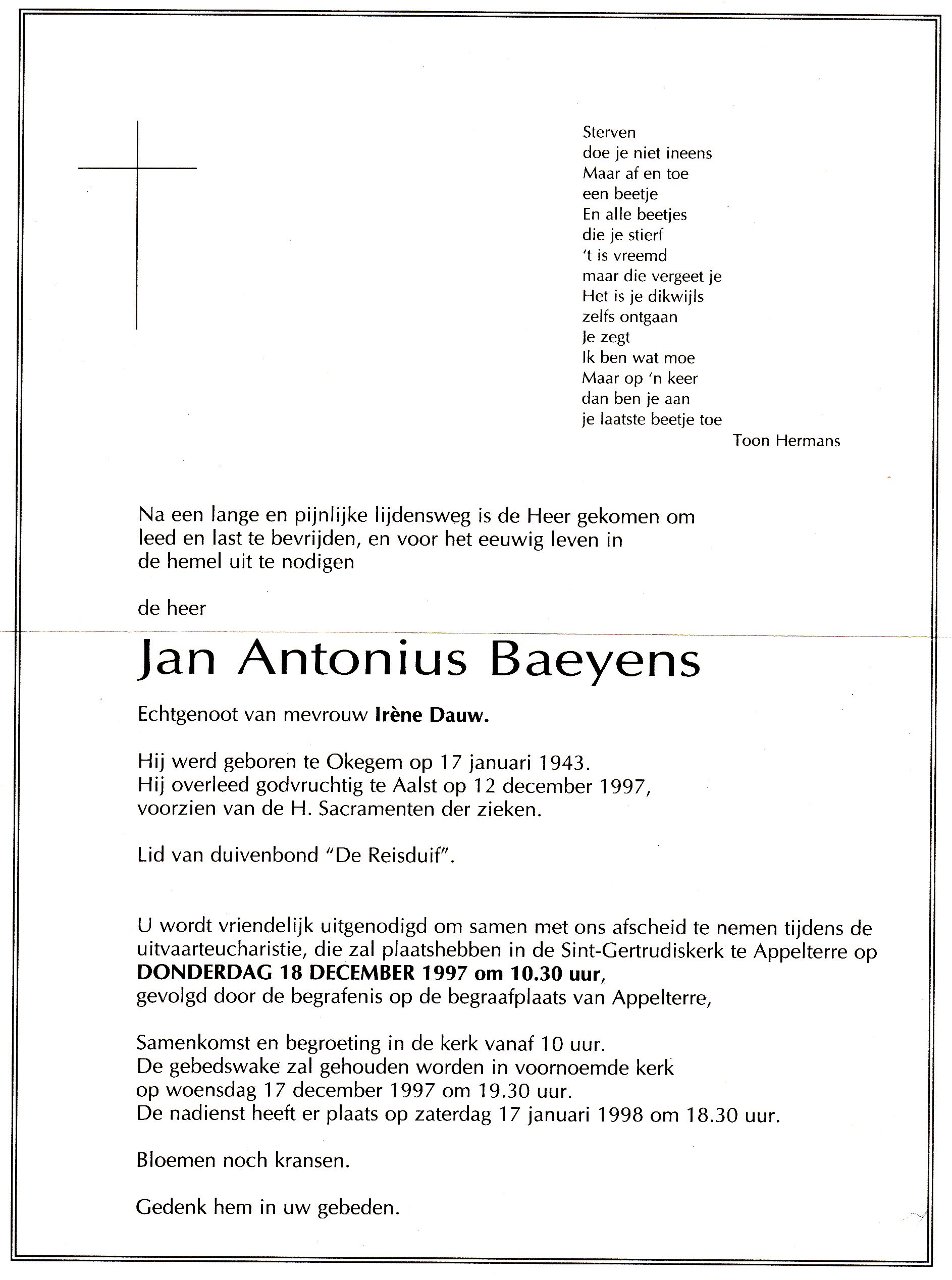 Baeyens Jan Antonius 