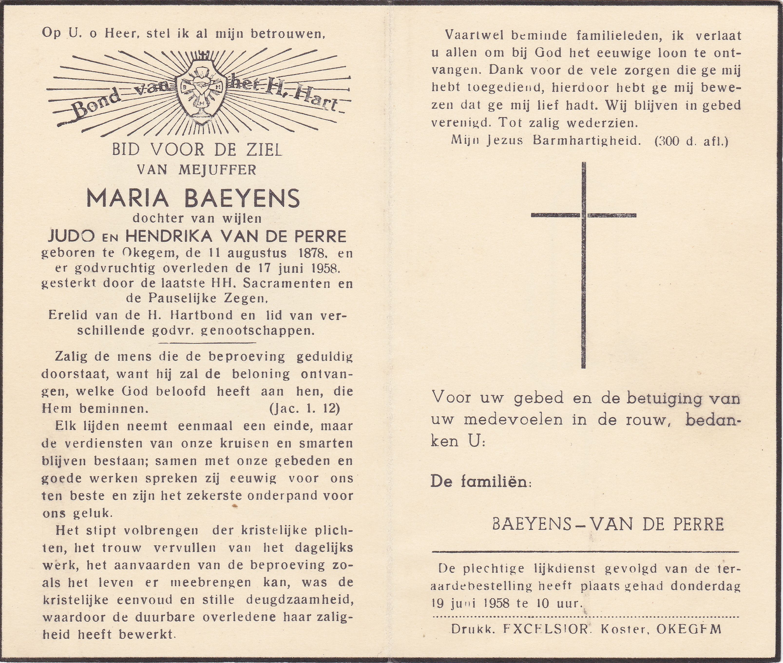 Baeyens Maria (Van De Perre)