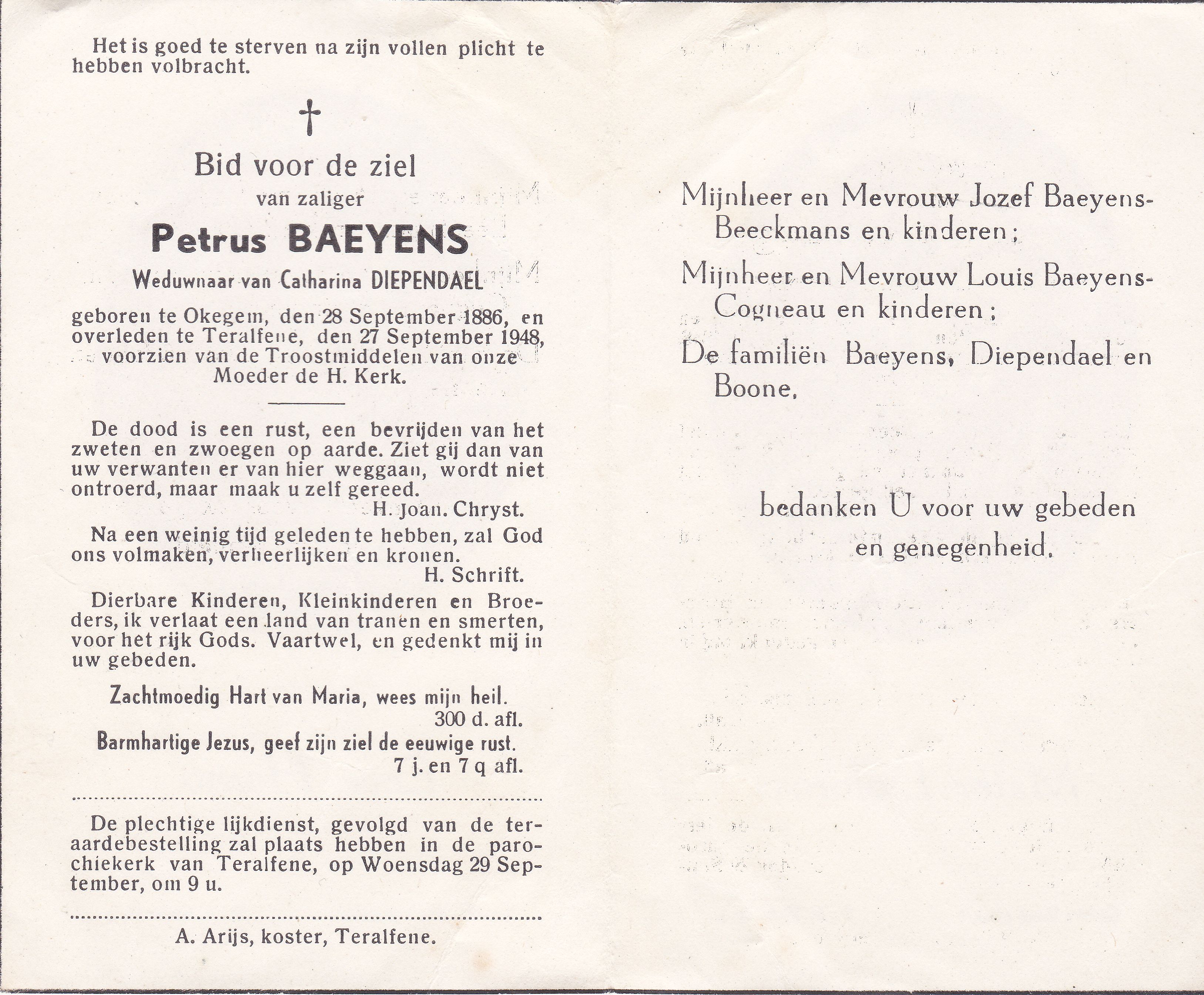 Baeyens Petrus (x Diependael)