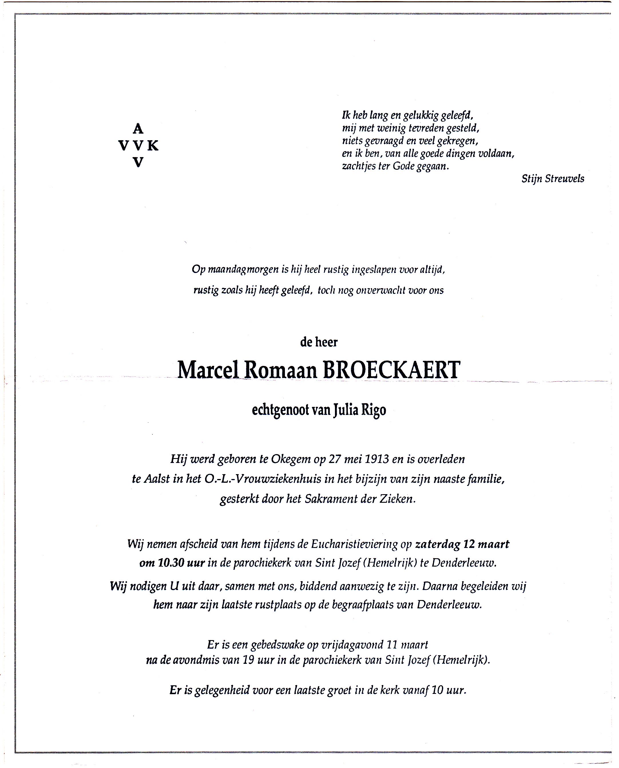 Broeckaert Marcel Romaan  