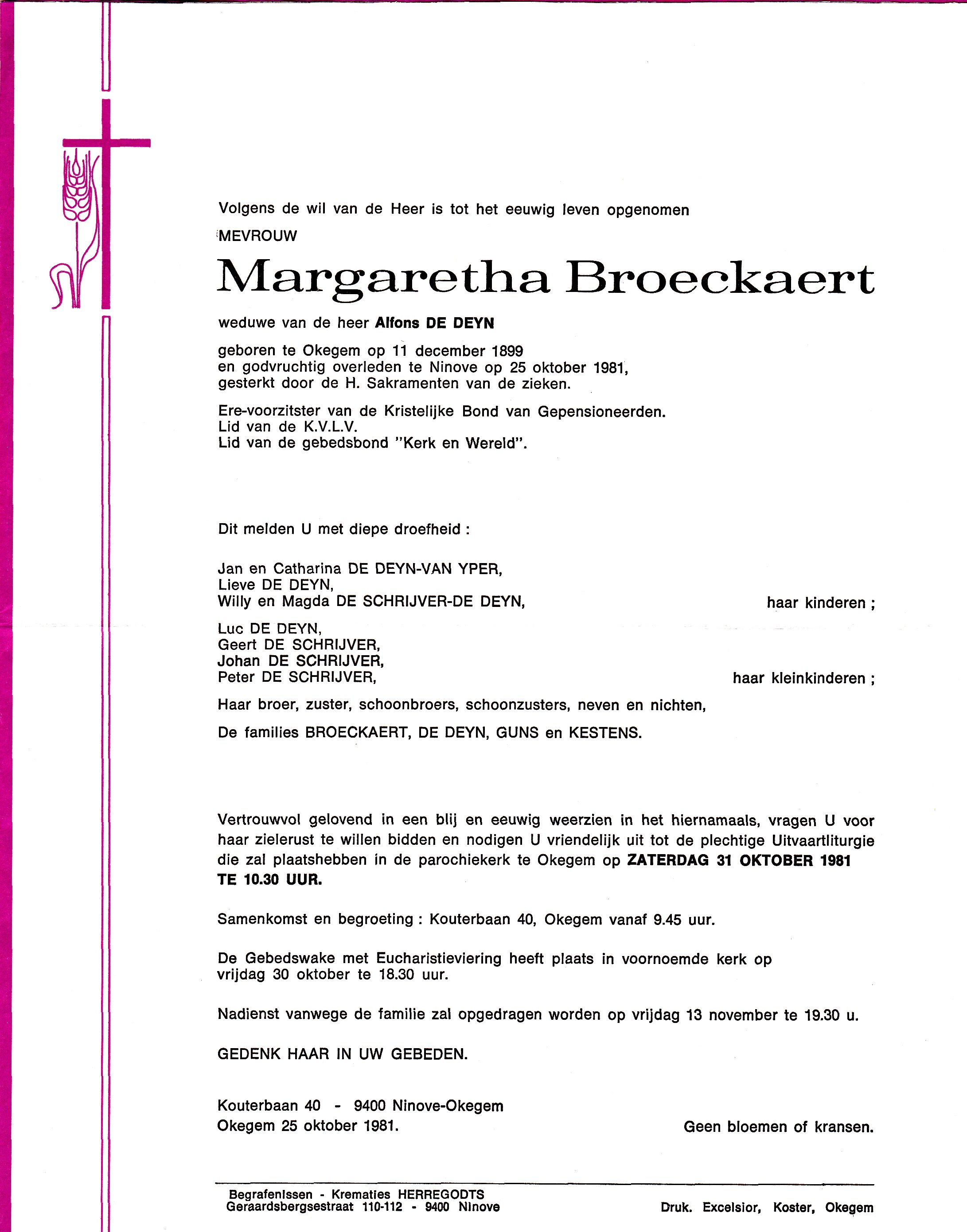 Broeckaert Margaretha 