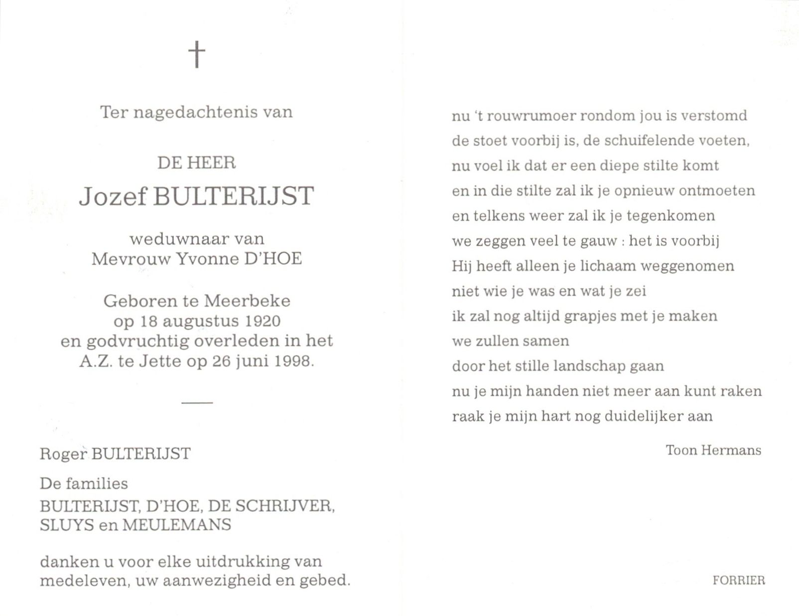 Bulterijst Jozef