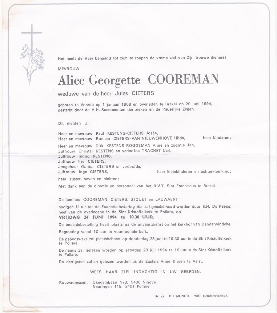 Cooreman Alice Georgette  