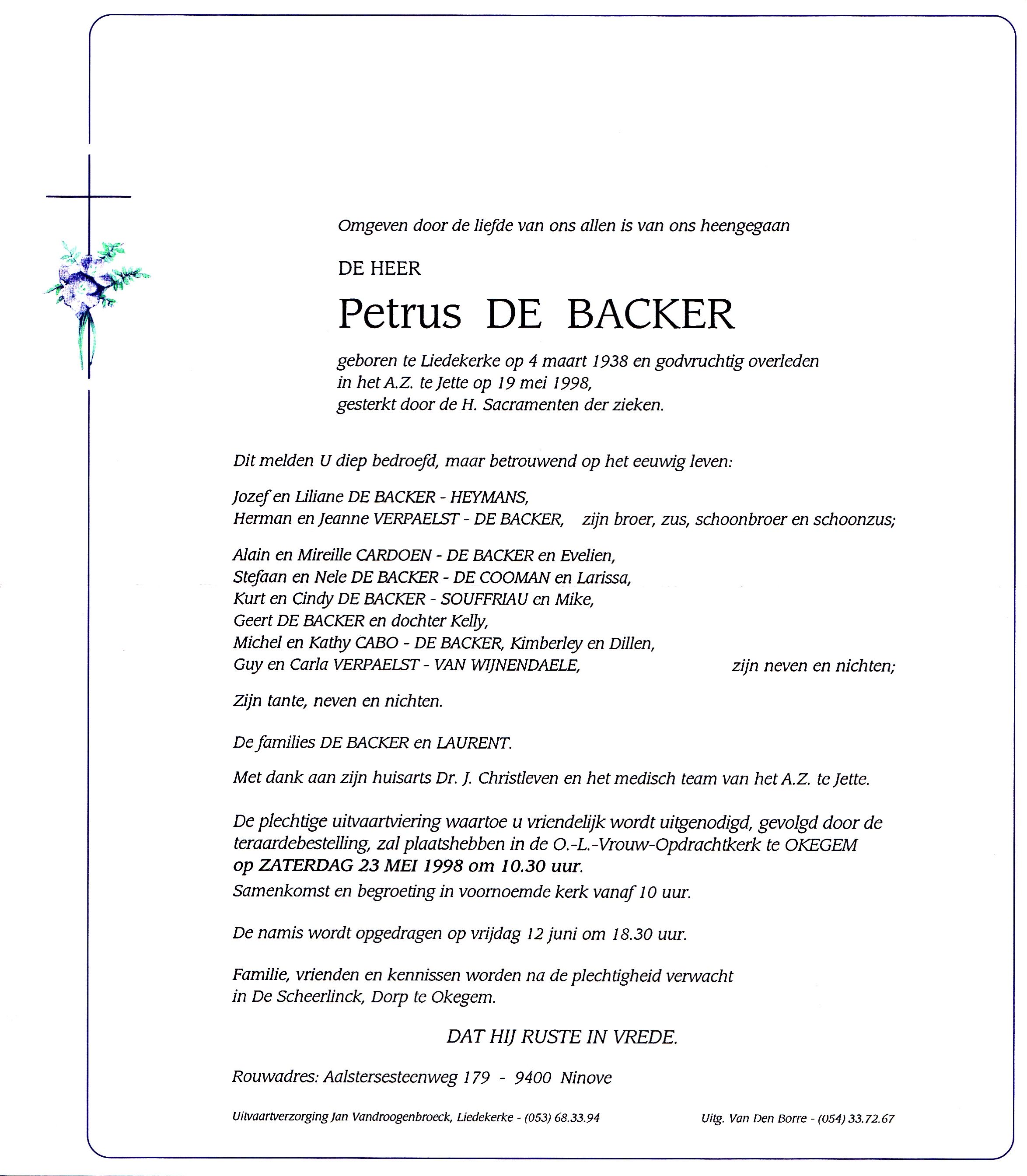 De Backer Petrus 