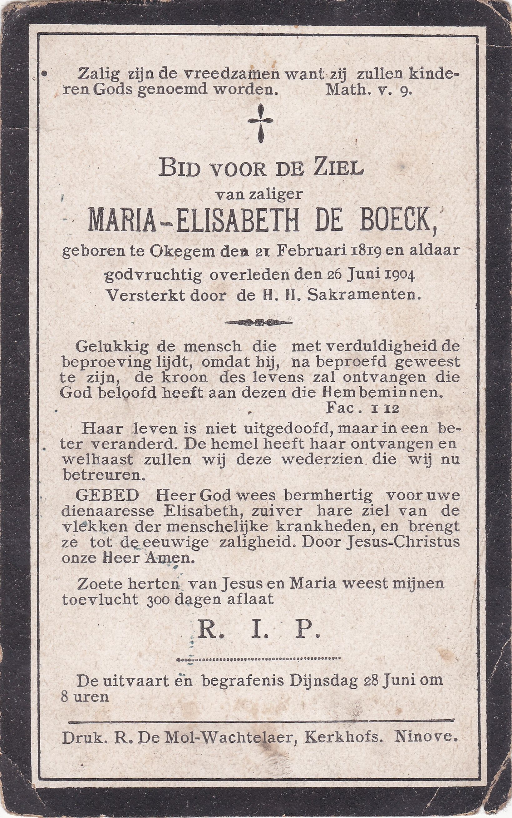 De Boeck Maria Elisabeth