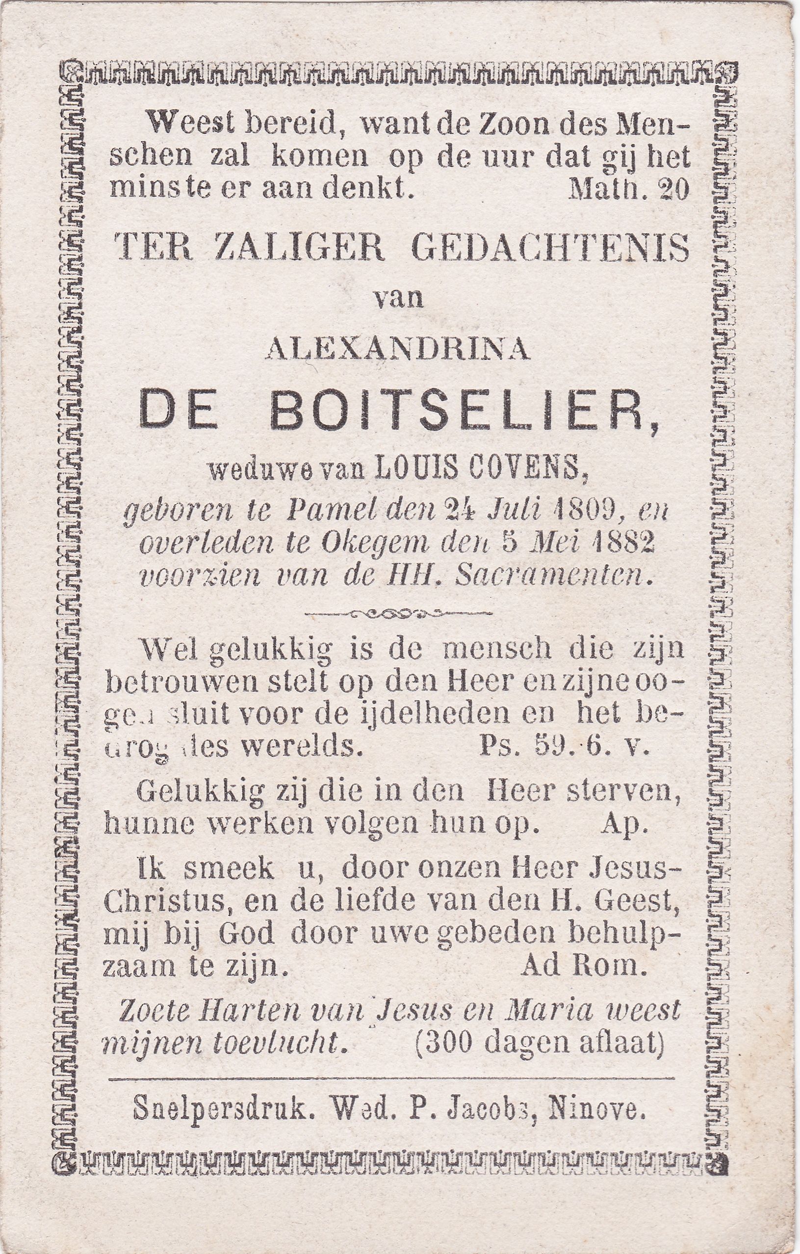 De Boitselier Alexandrina