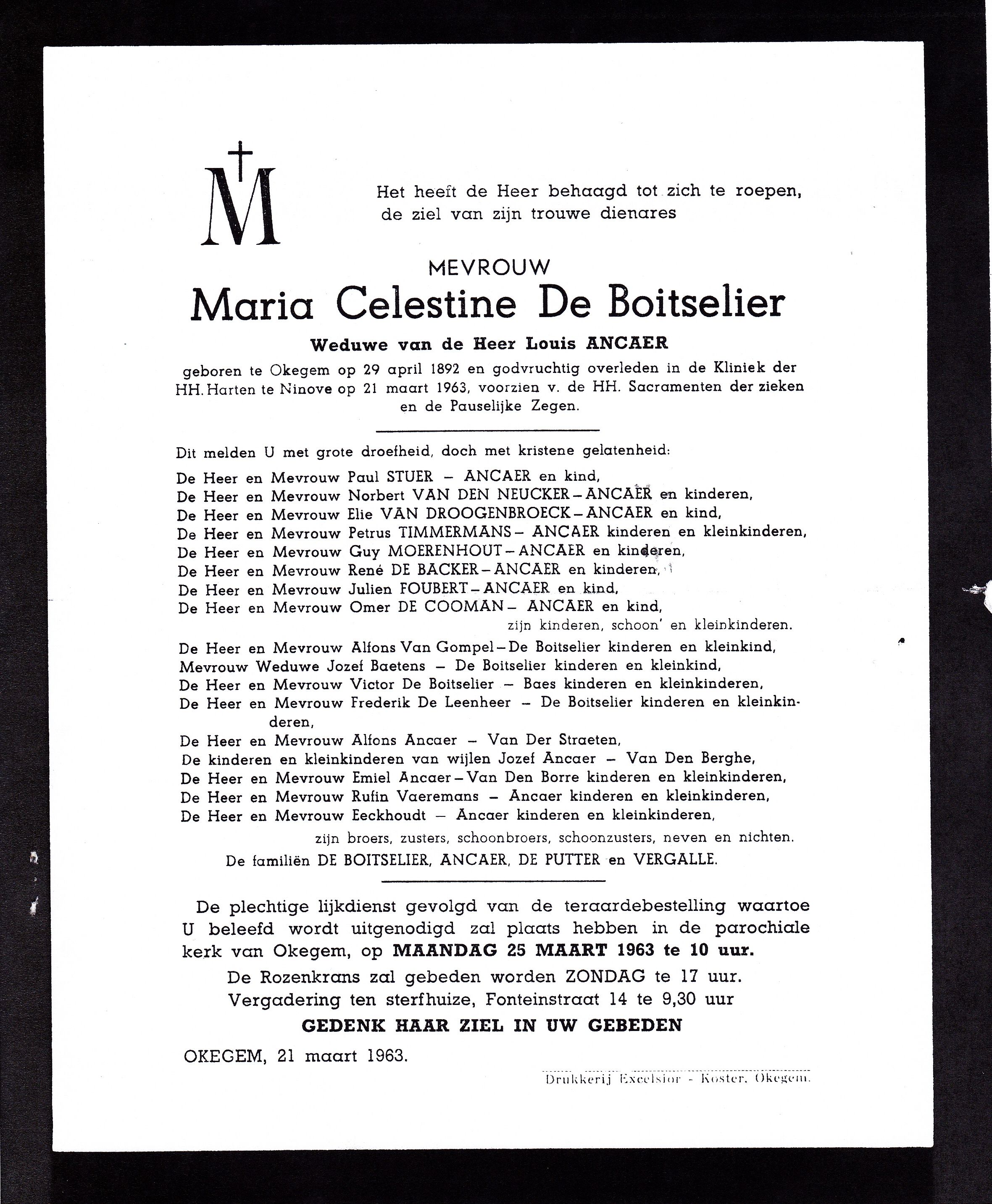 De Boitselier Maria Celestine  