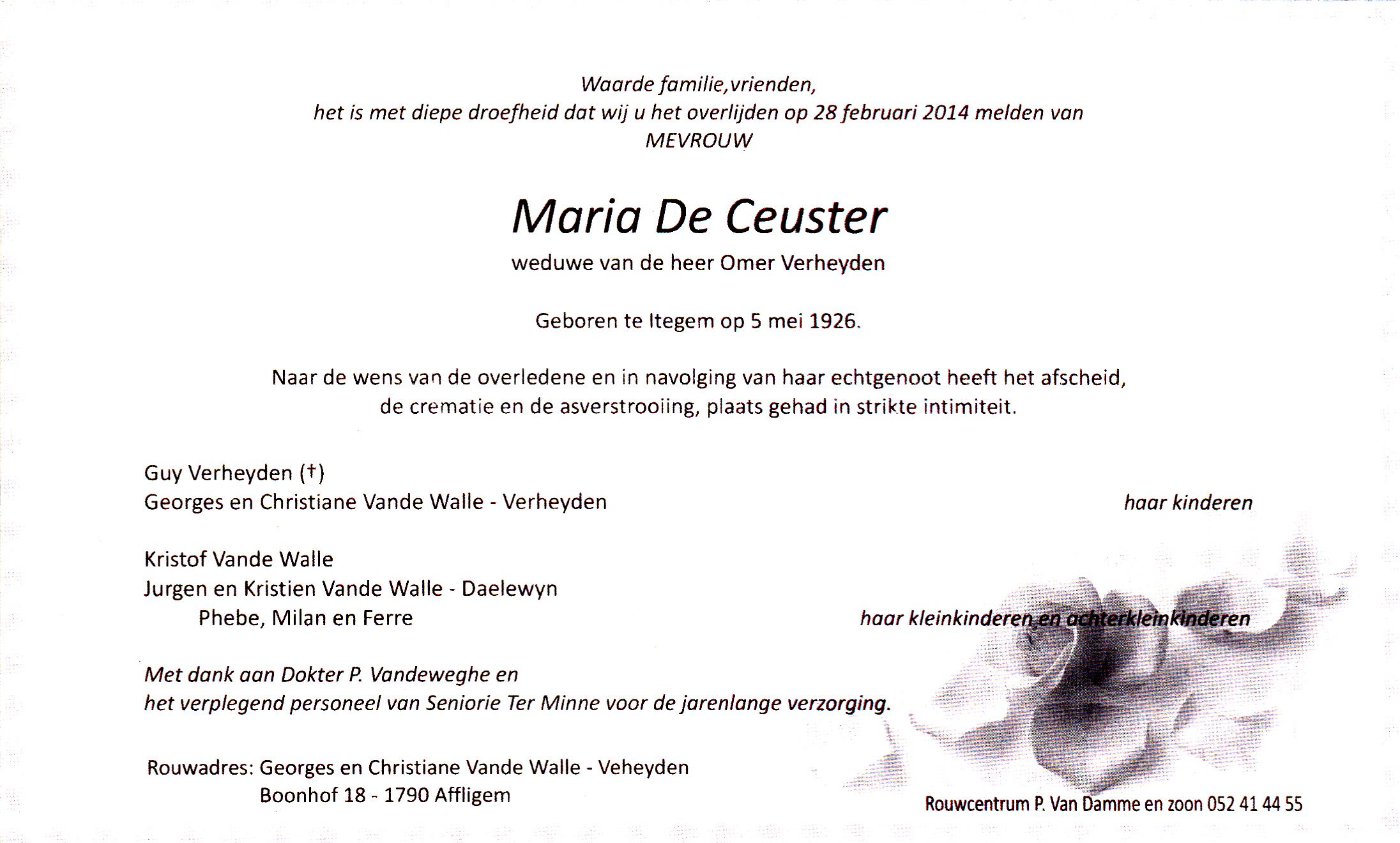 De Ceuster Maria 