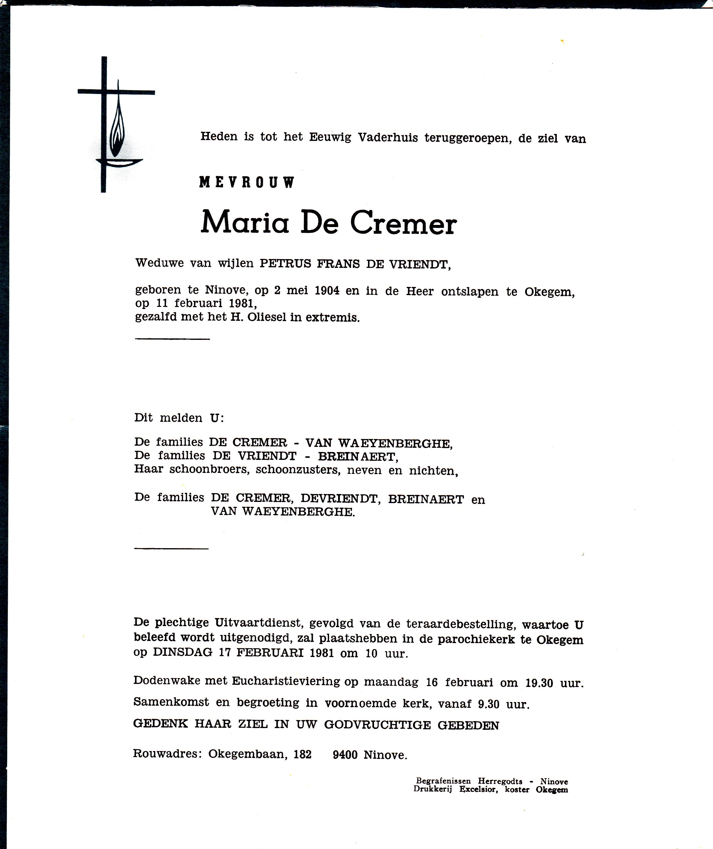 De Cremer Maria 