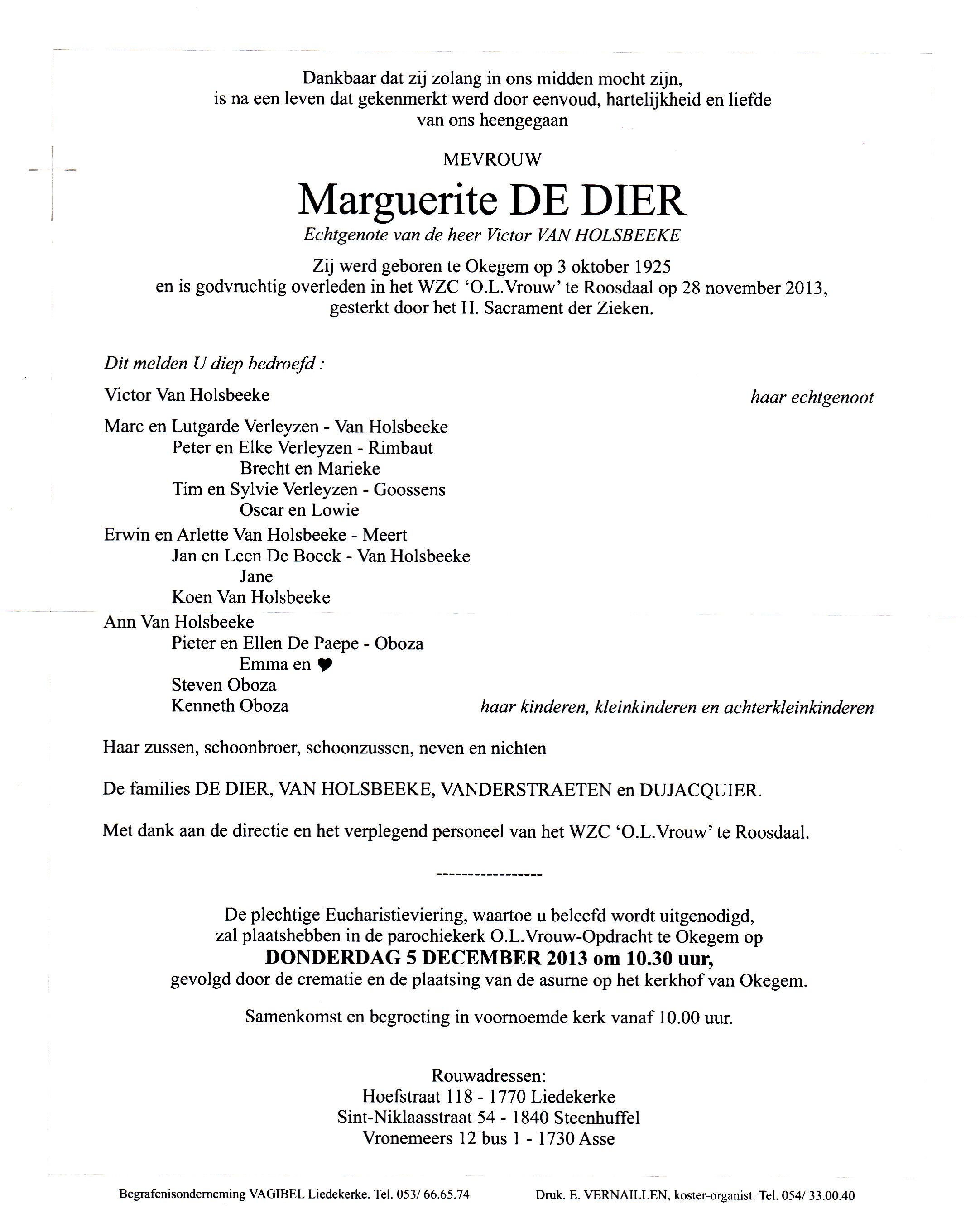 De Dier Margueritte     