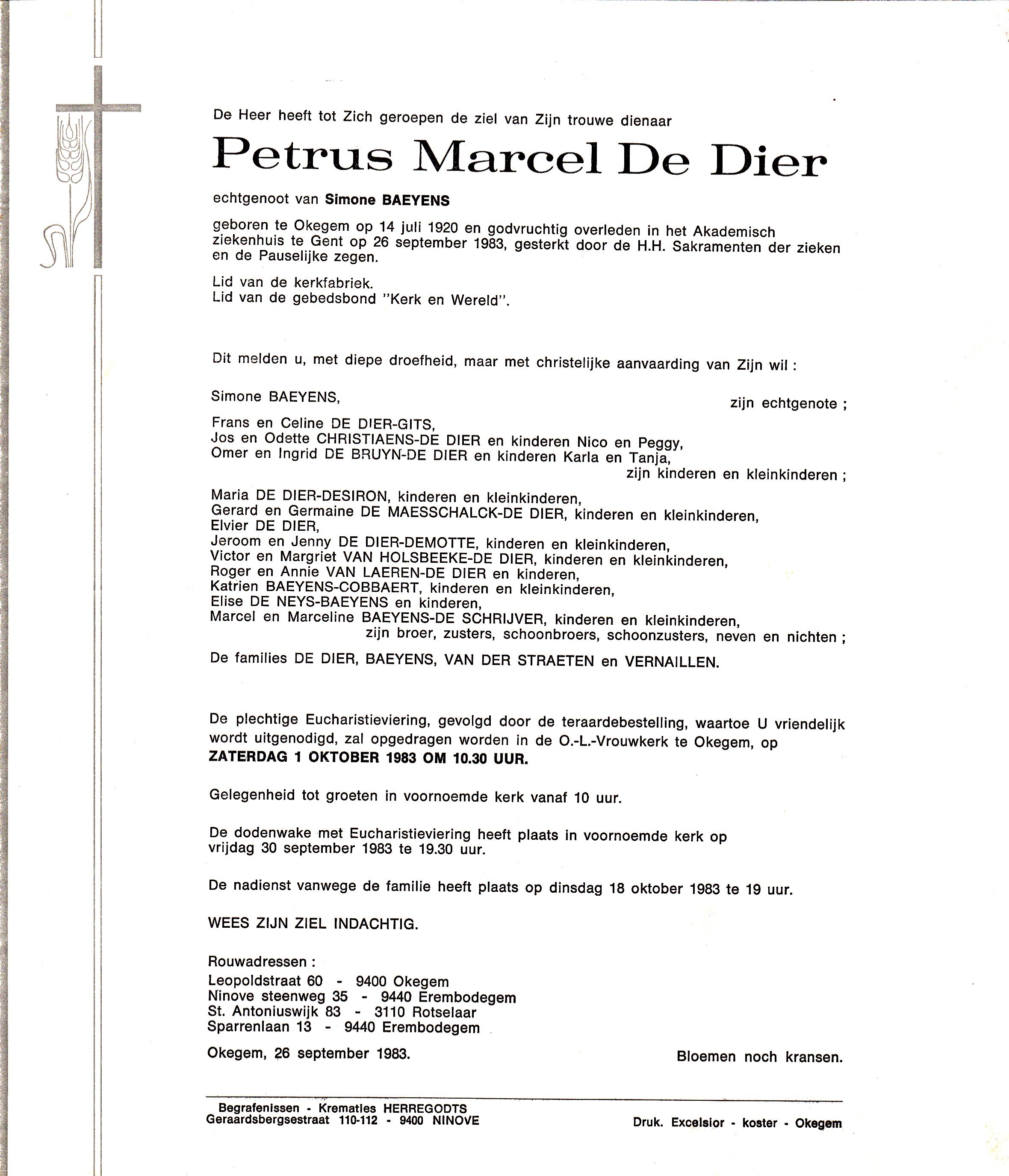 De Dier Petrus Marcel 