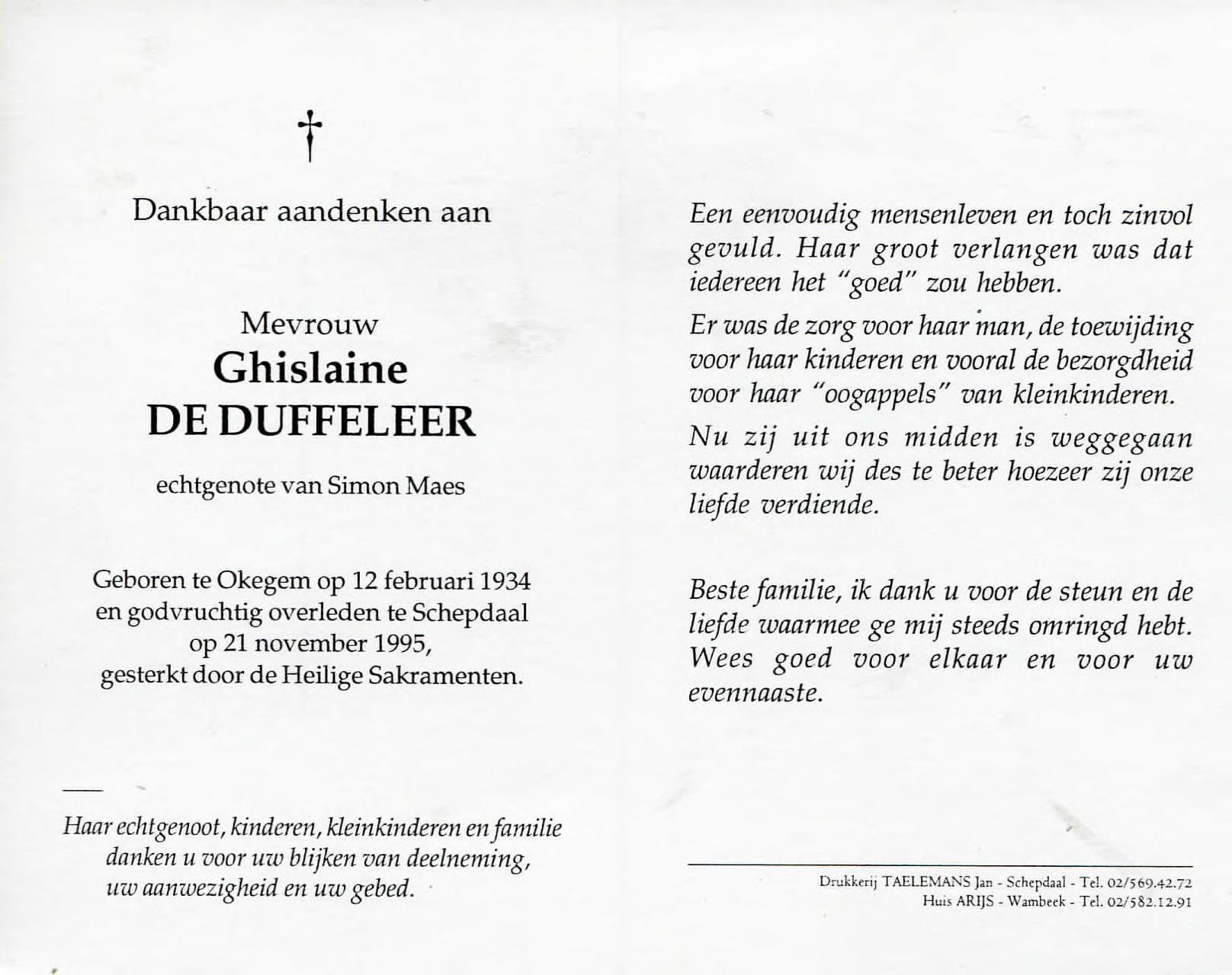 De Duffeleer Ghislaine