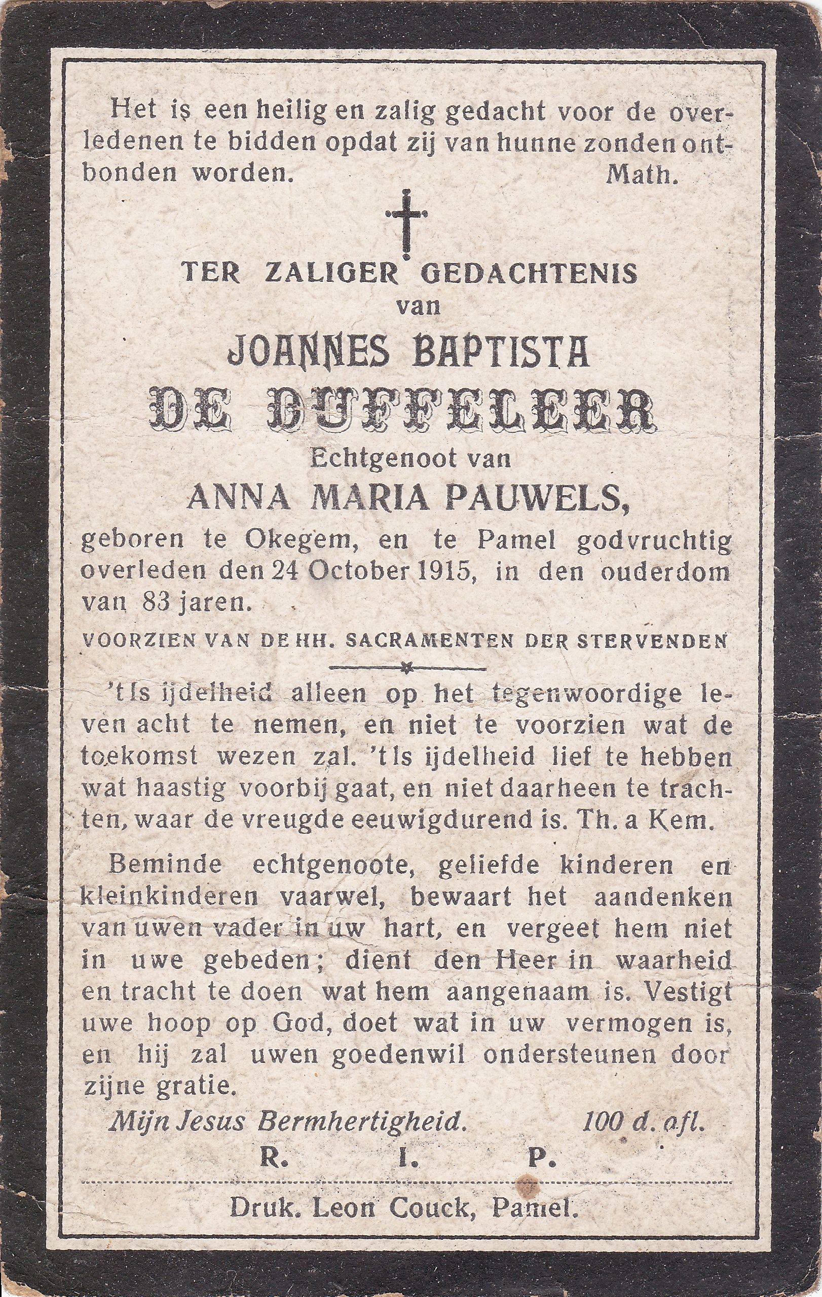 De Duffeleer Joannes Baptista