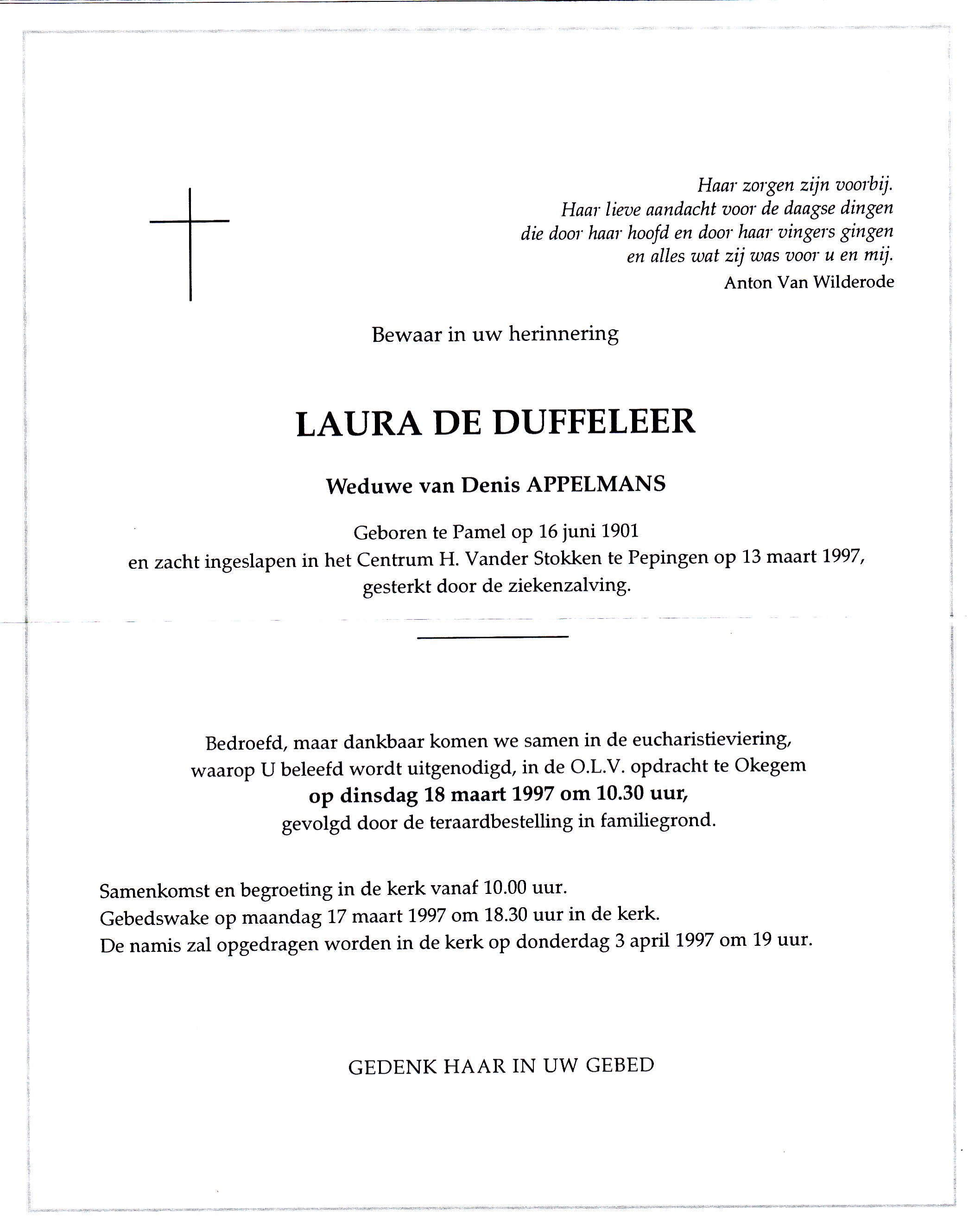 De Duffeleer Laura    