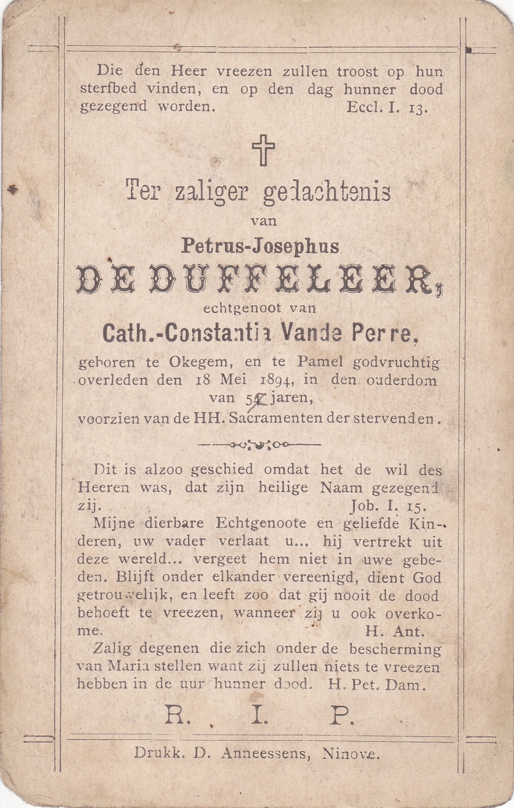 De Duffeleer Petrus Josephus