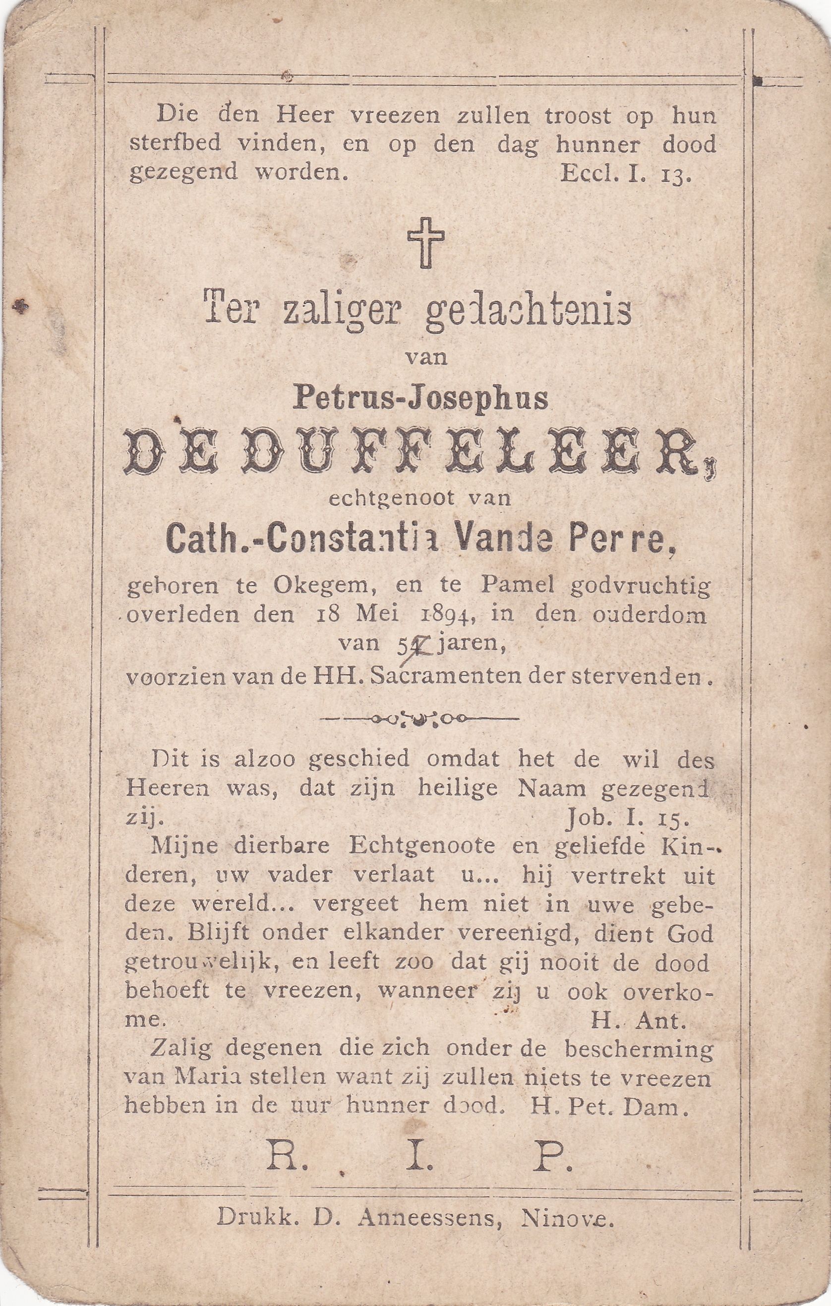 De Duffeleer Petrus Josephus