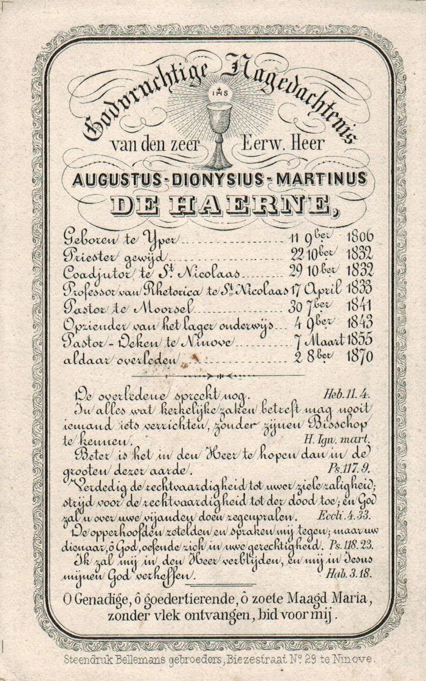 De Haerne Augustus Dionysius Martinus