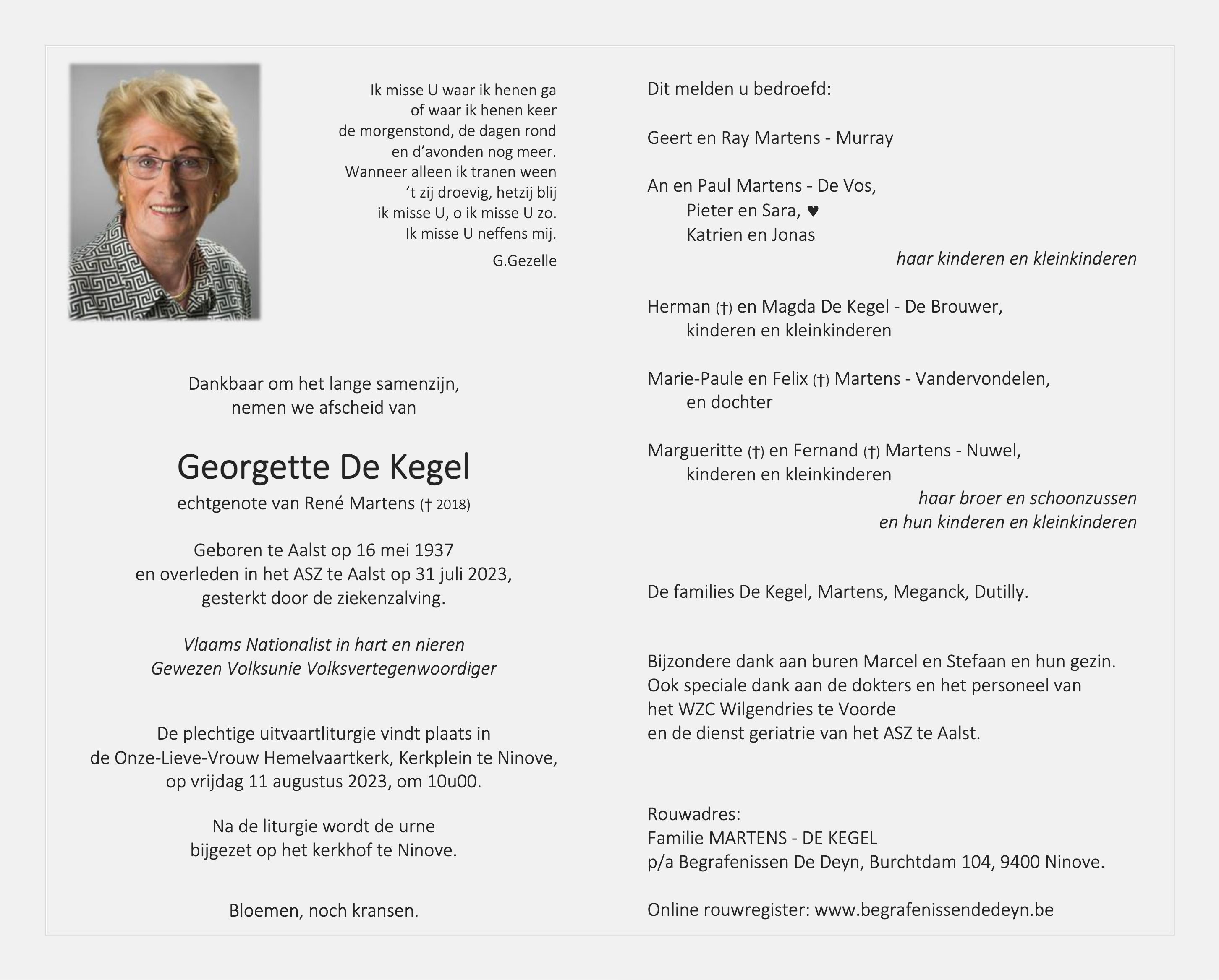 De Kegel Georgette