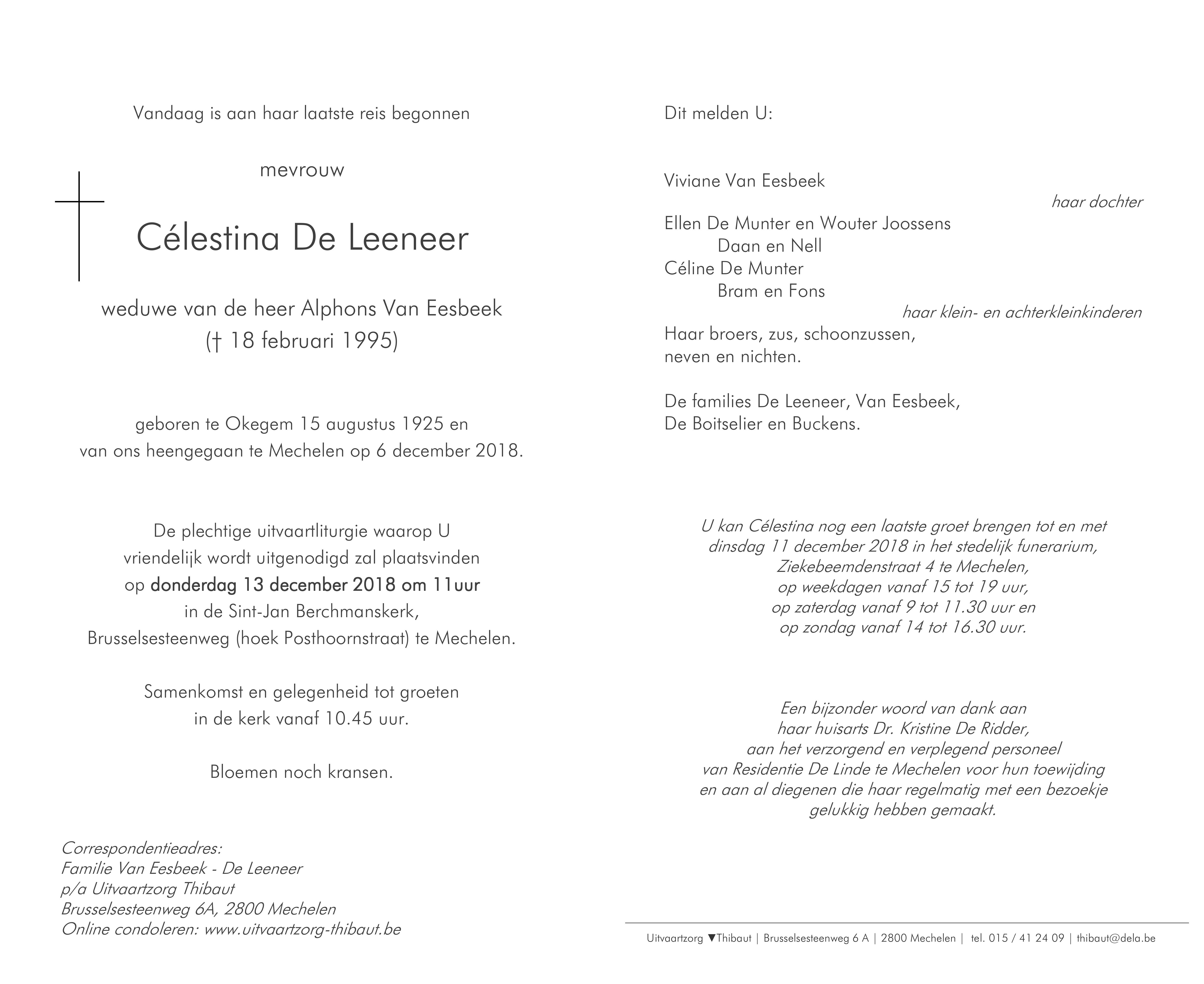 De Leeneer Célestina   