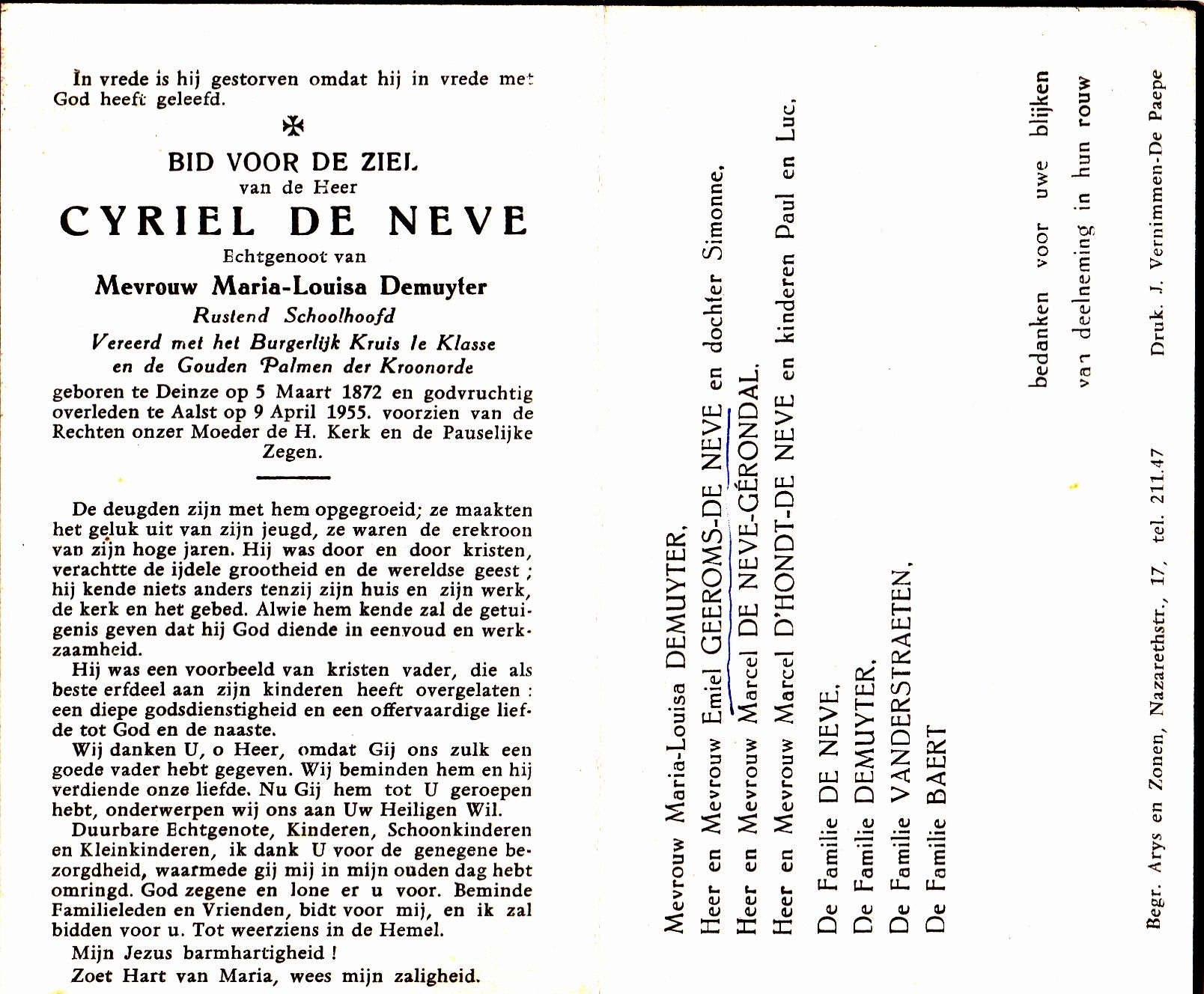 De Neve Cyriel (x De Muyter)