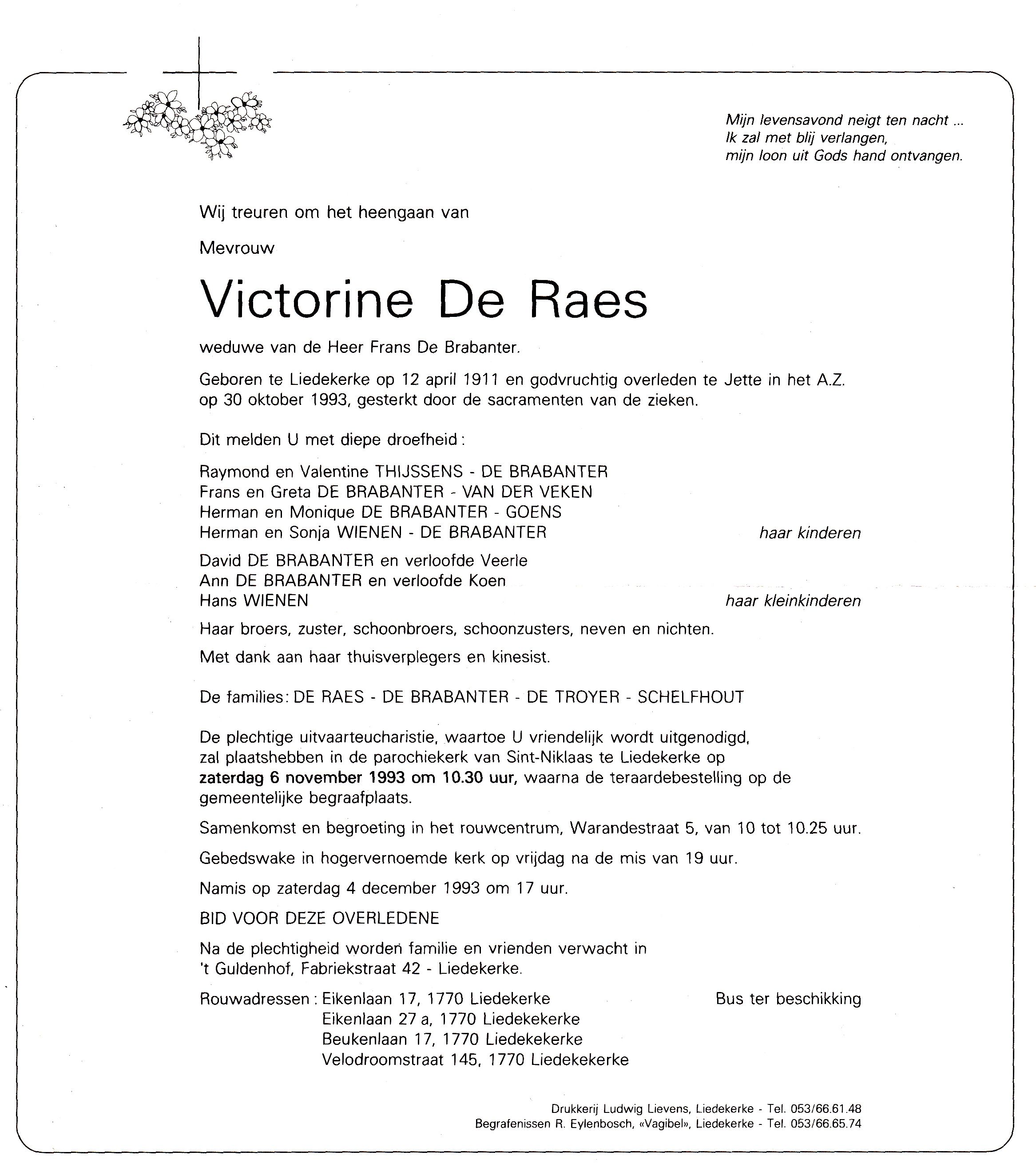 De Raes Victorine 