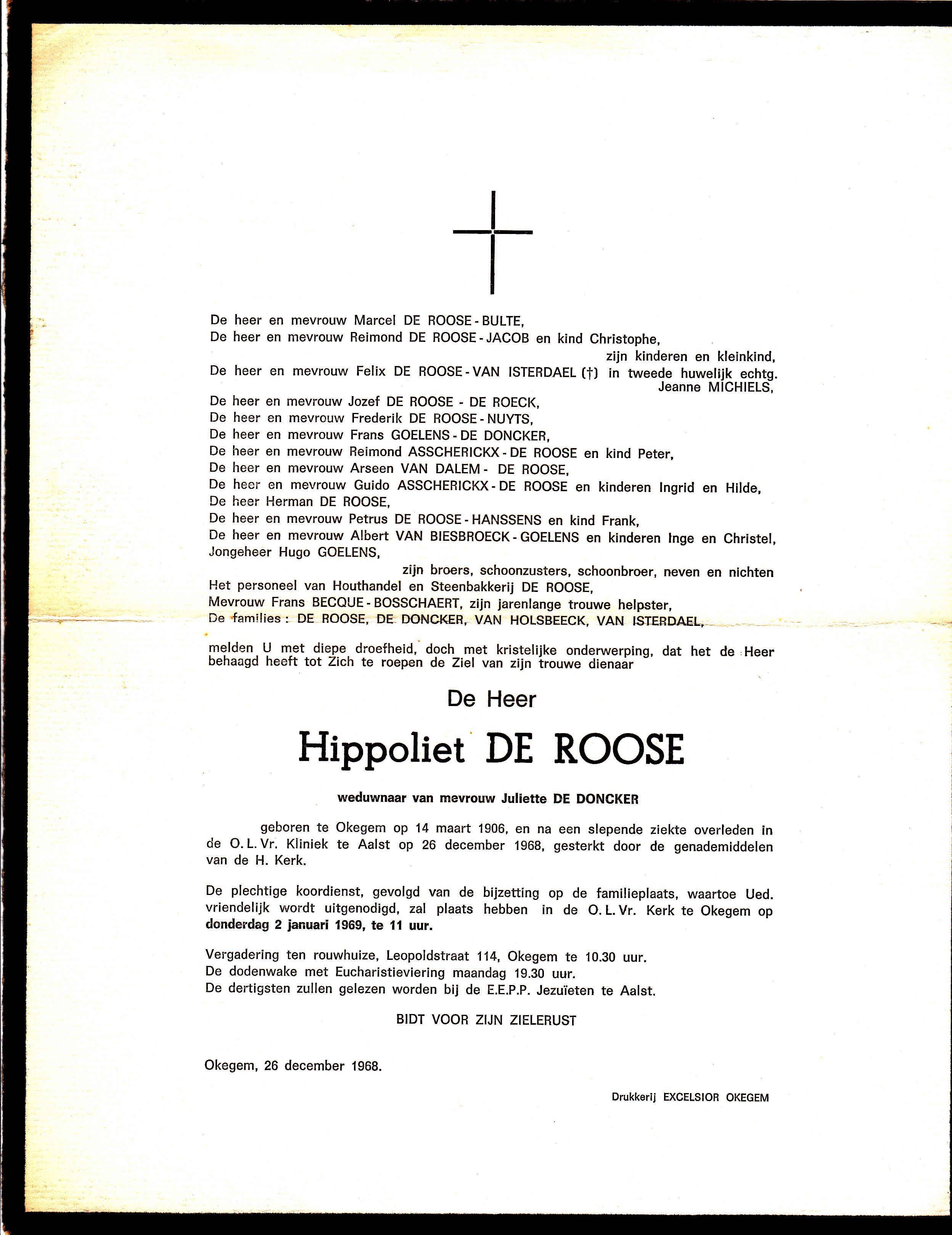 De Roose Hippoliet  