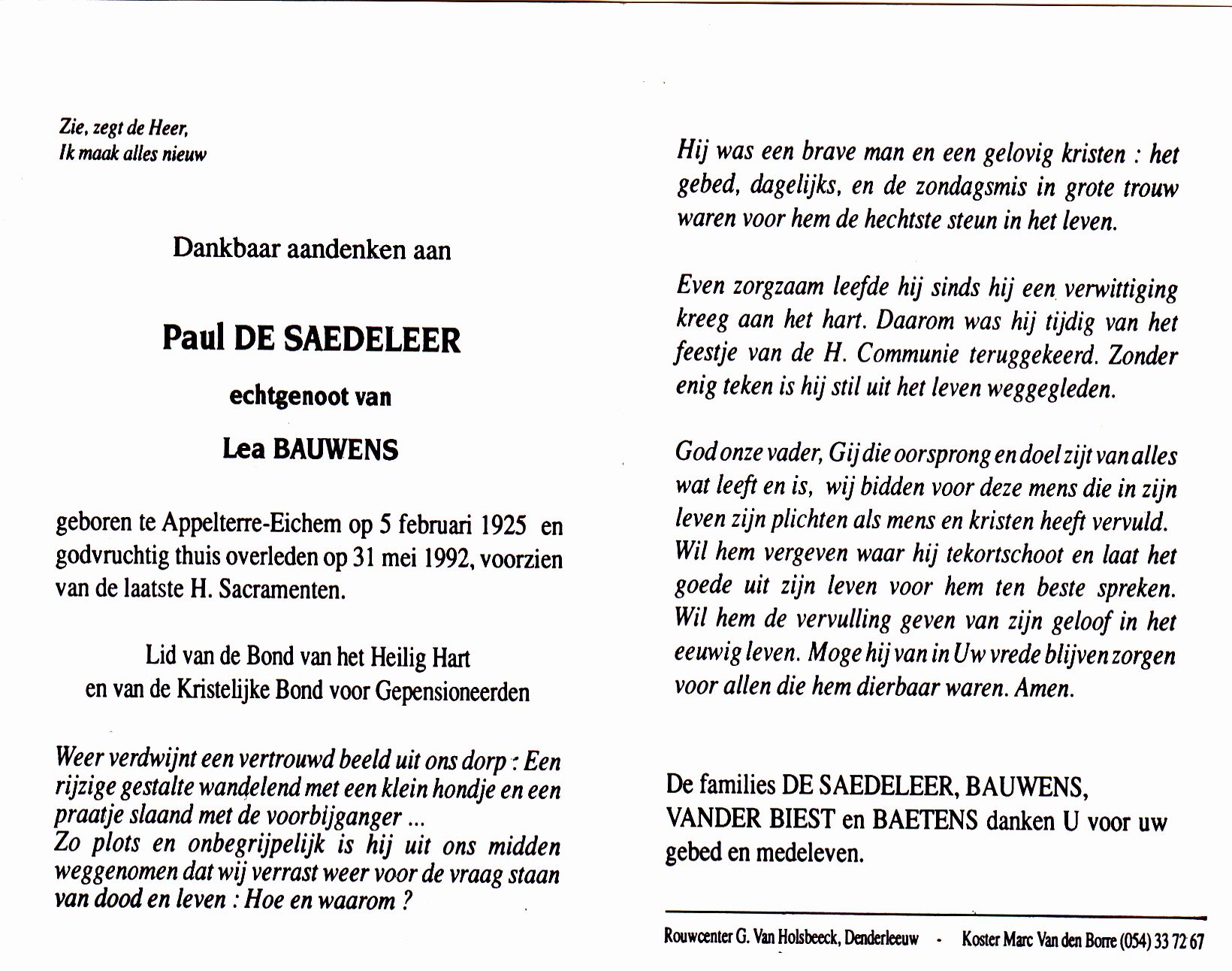 De Saedeleer Paul