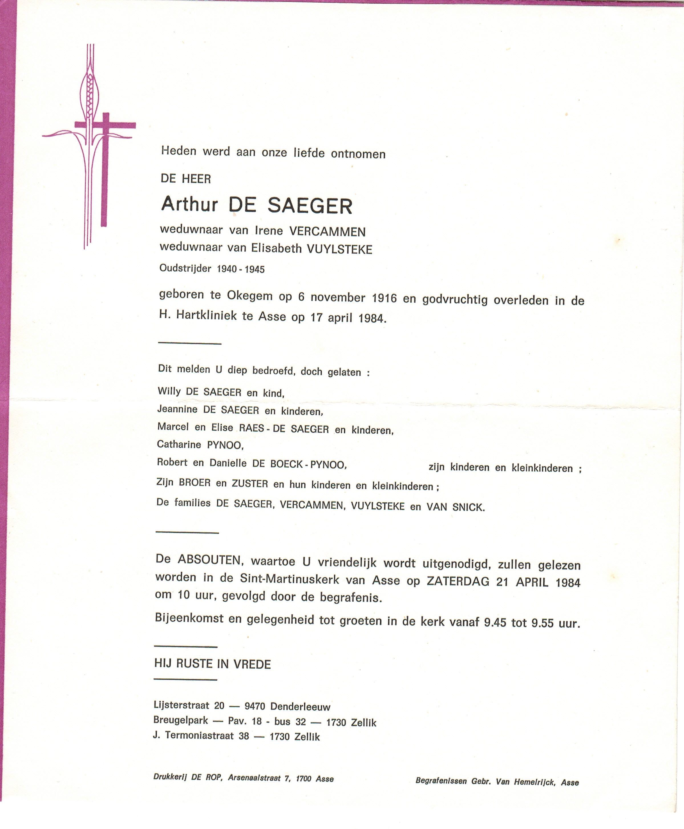 De Saeger Arthur 