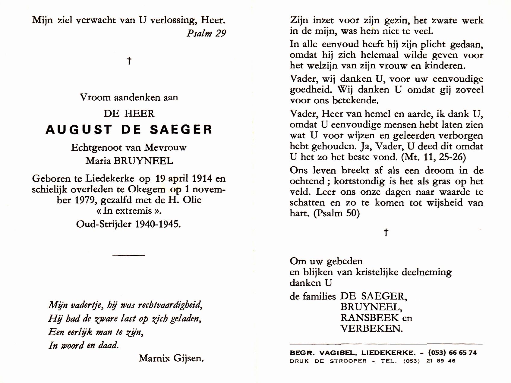 De Saeger August