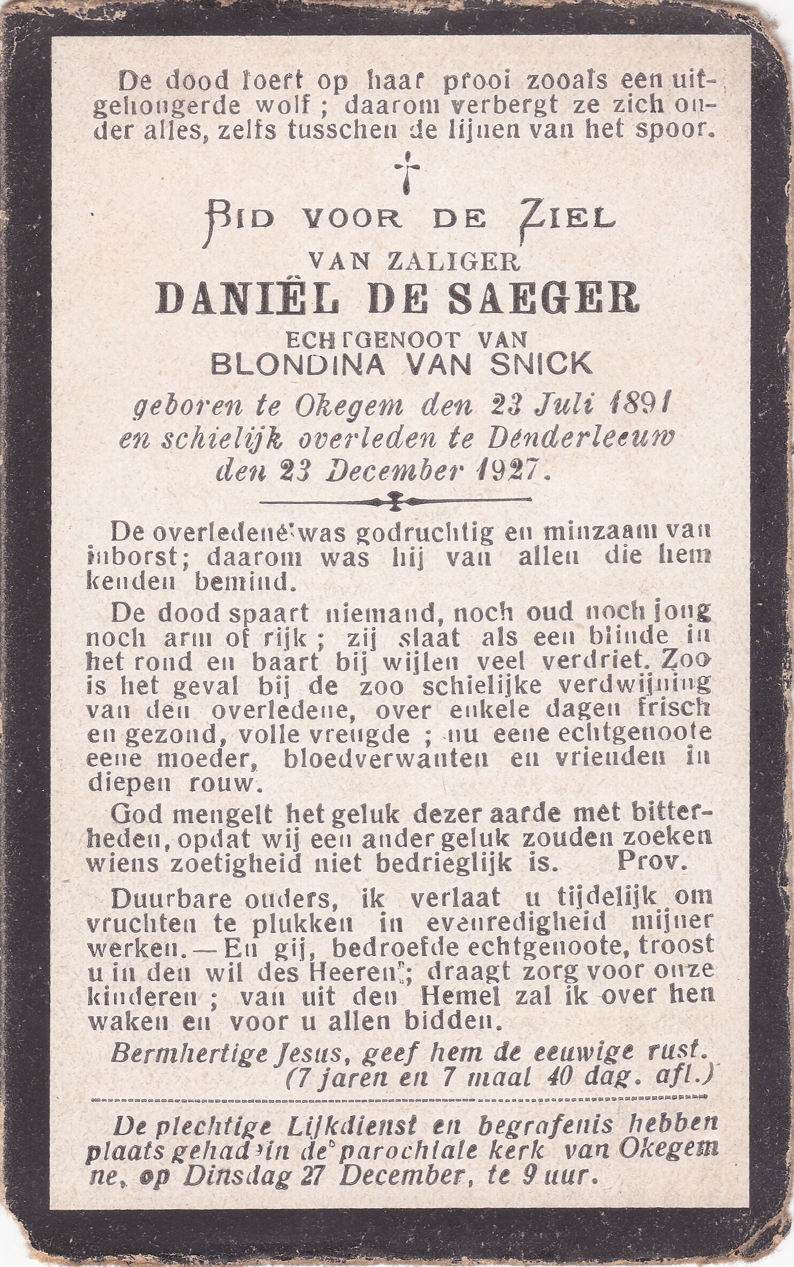 De Saeger Daniël (x Van Snick)