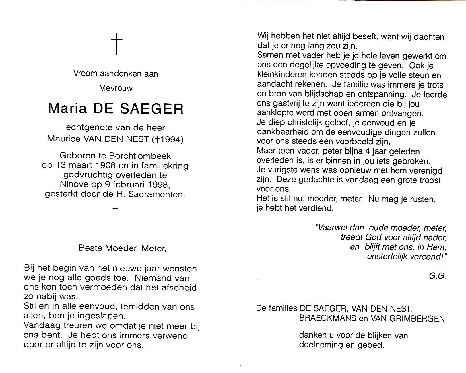 De Saeger Maria