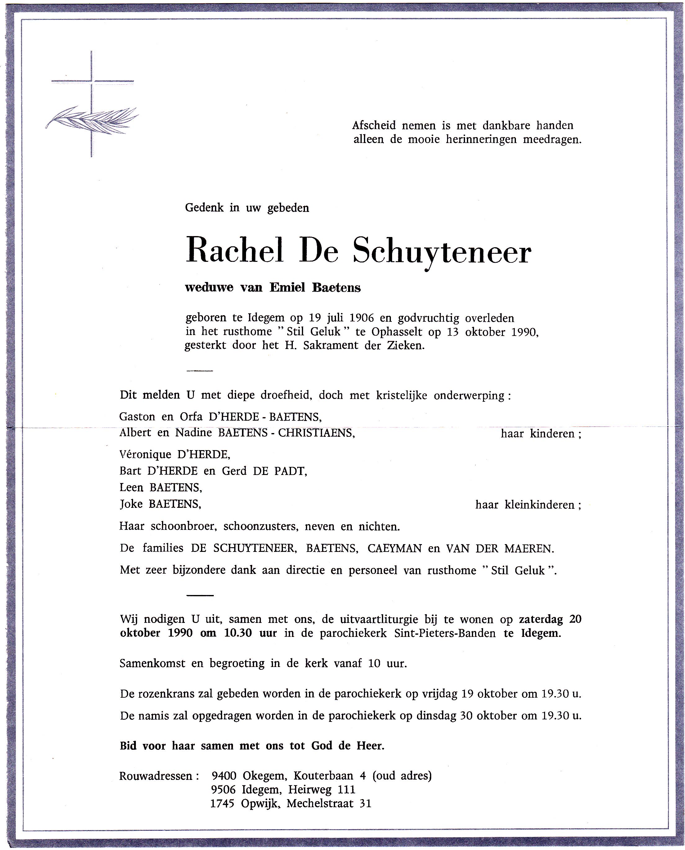 De Schuyteneer Rachel 