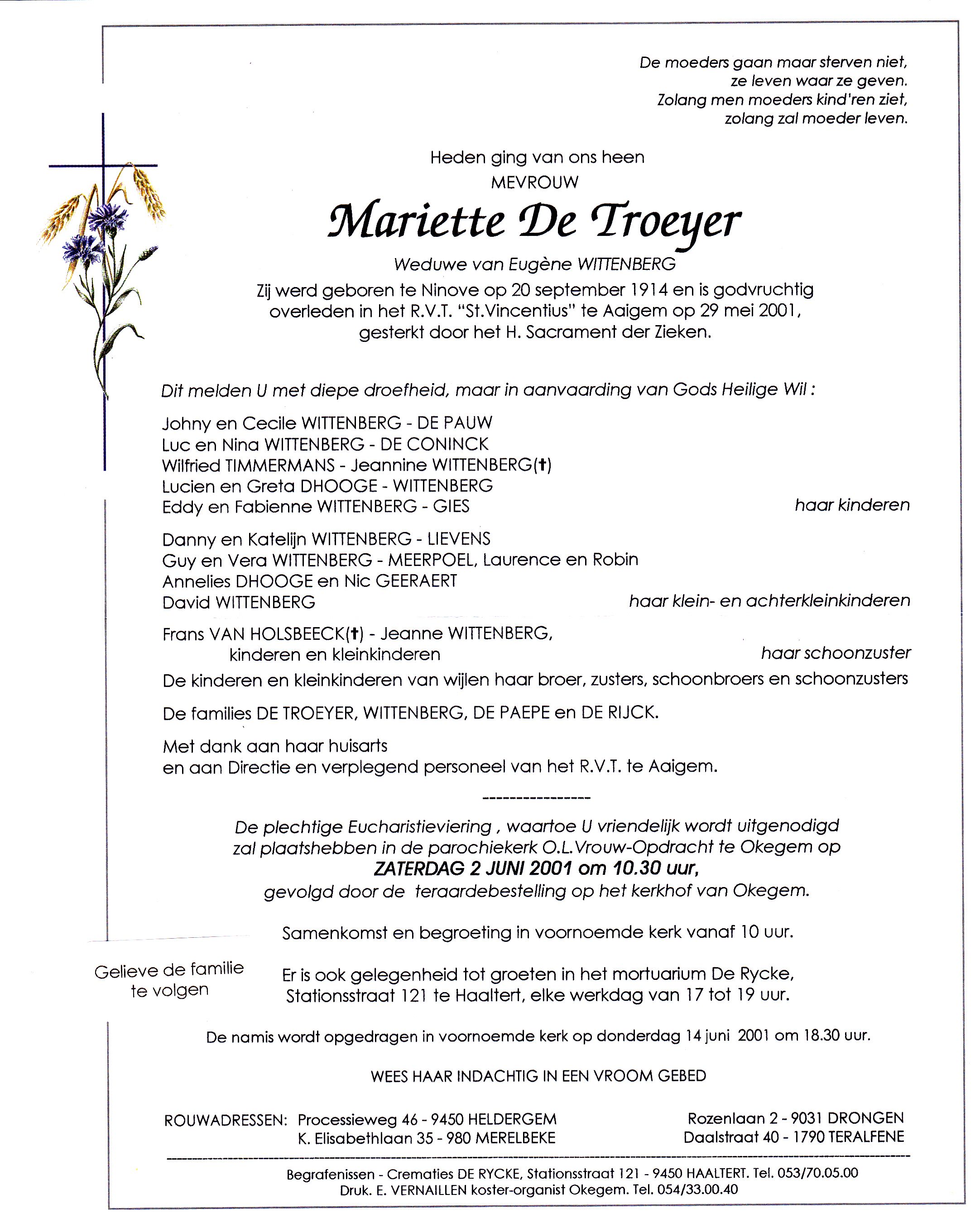 De Troeyer Mariette 