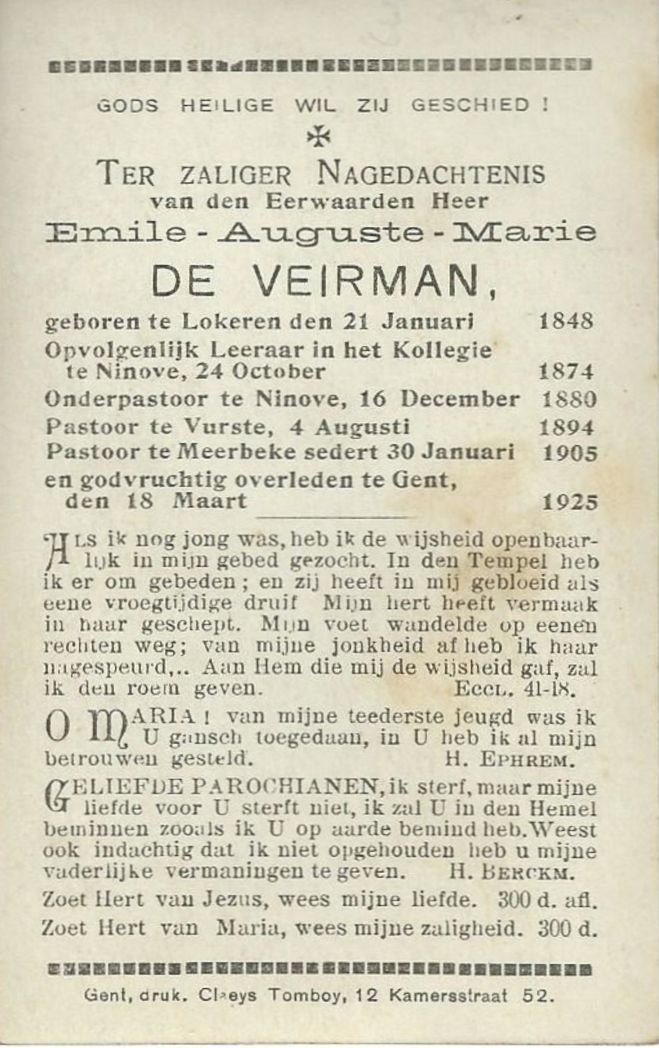 De Veirman Emile Auguste Maria