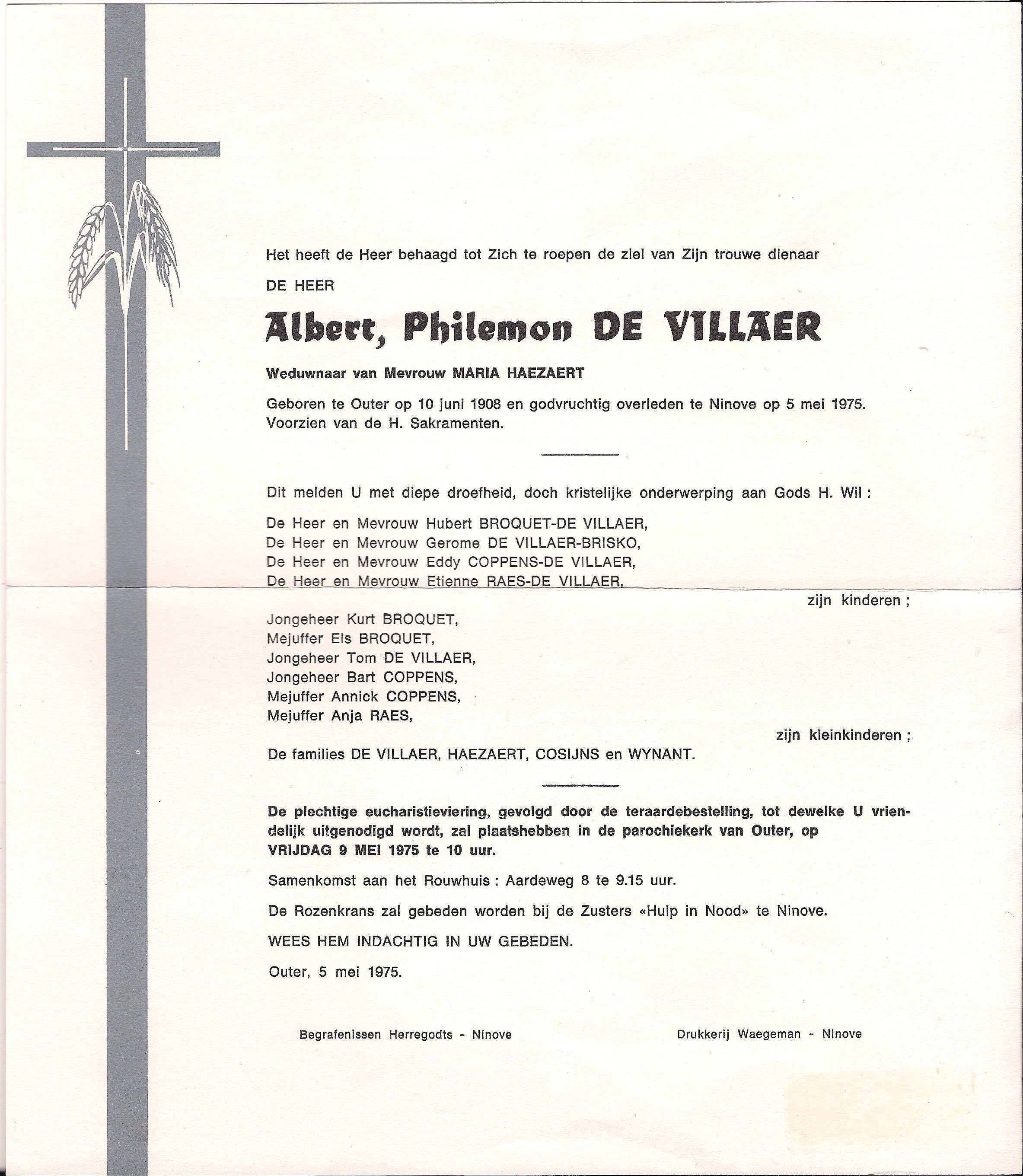De Villaer Albert Philemon