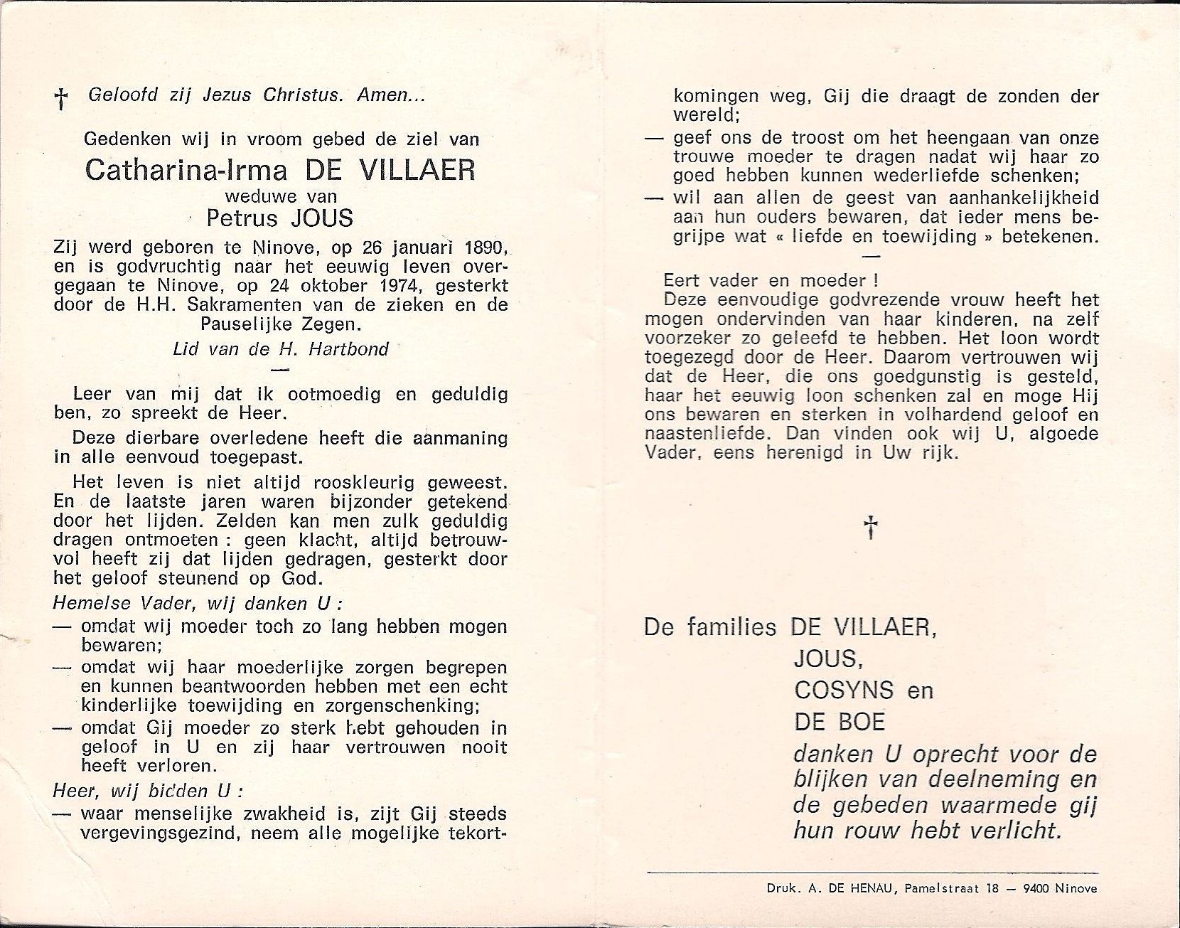 De Villaer Catharina Irma