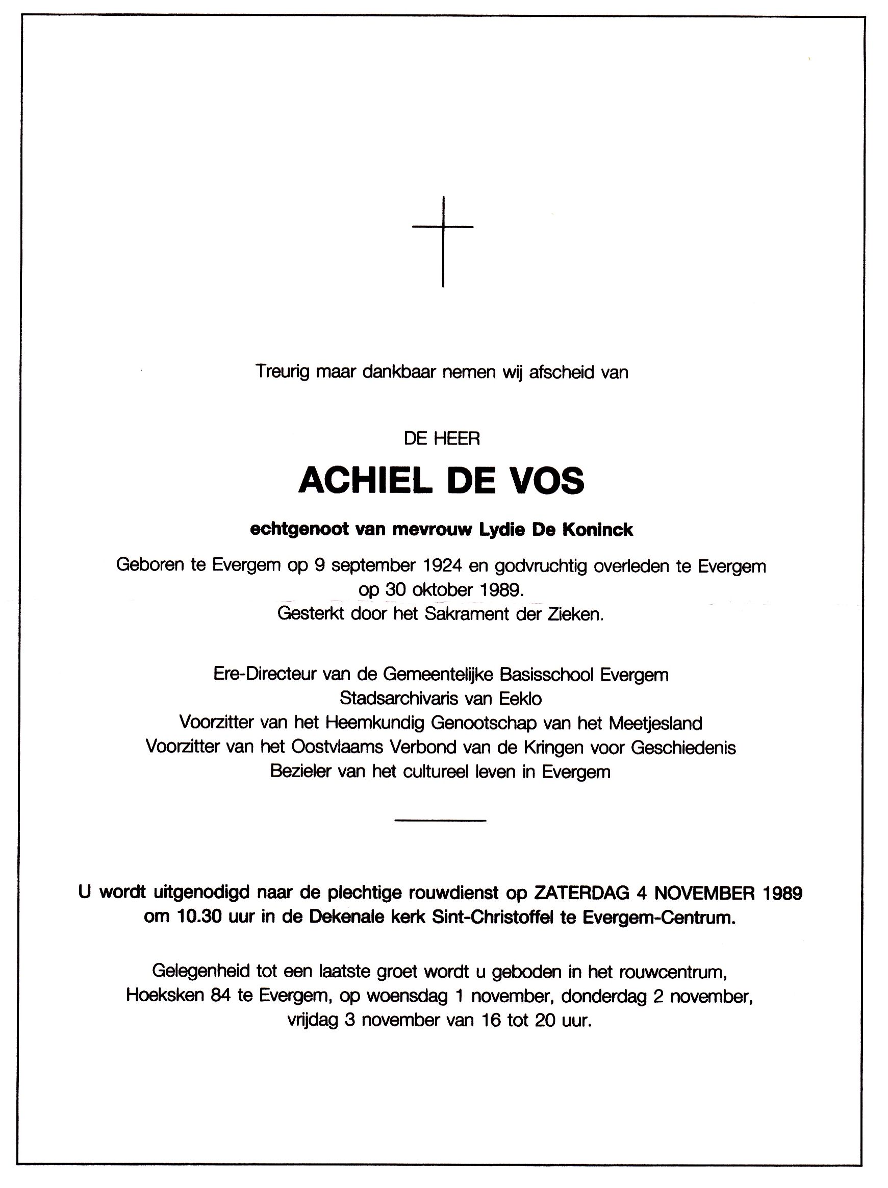 De Vos Achiel  
