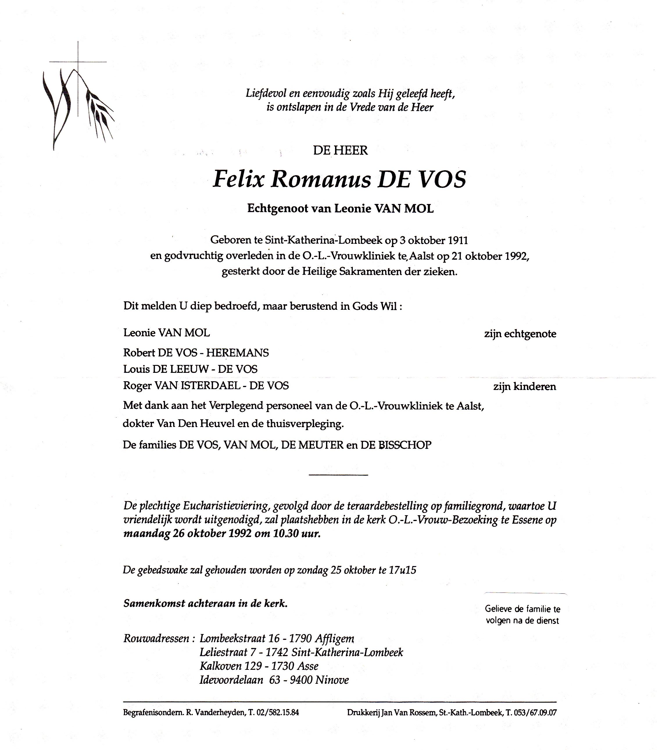 De Vos Felix Romanus 