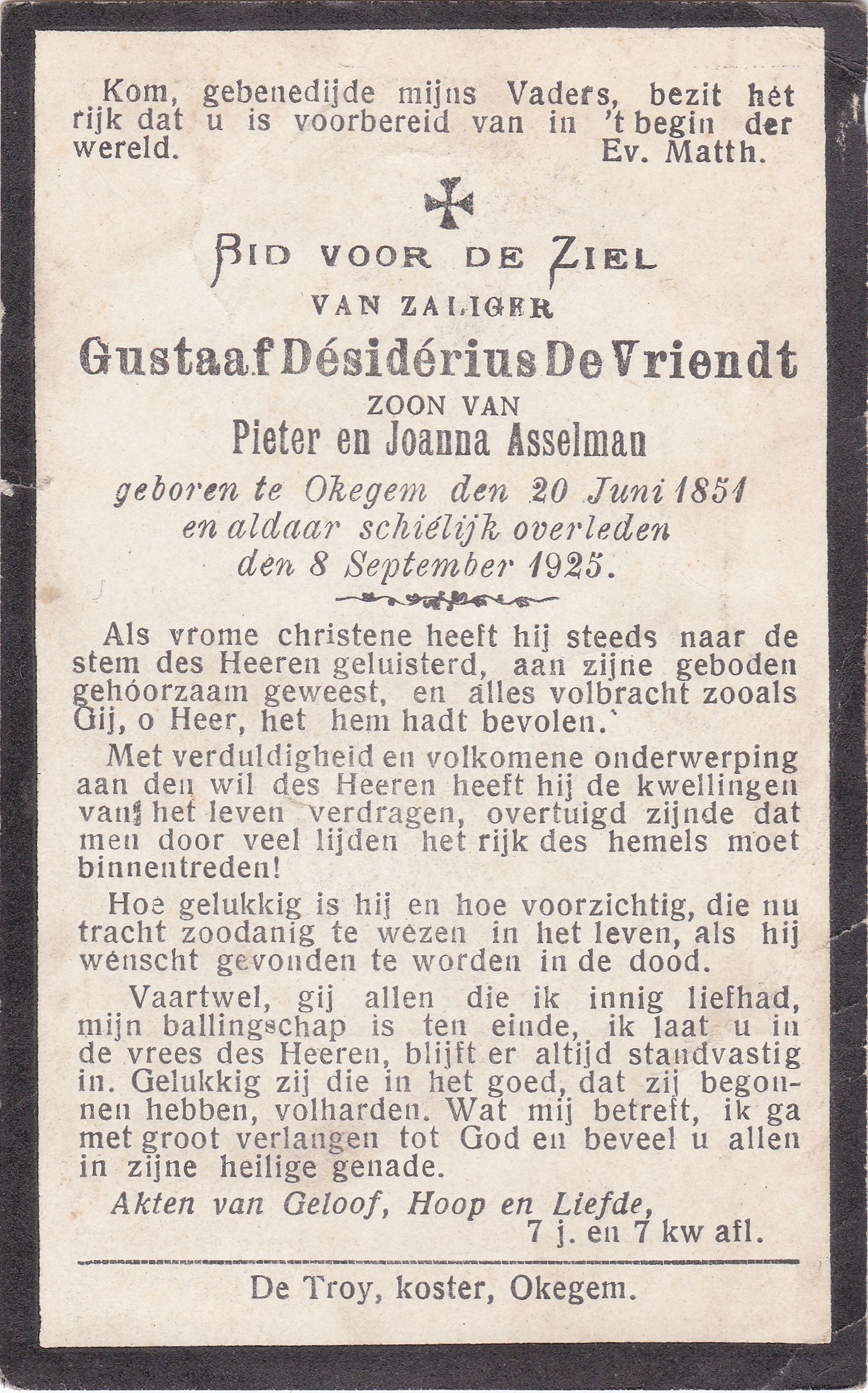 De Vriendt Gustaaf Désidérius