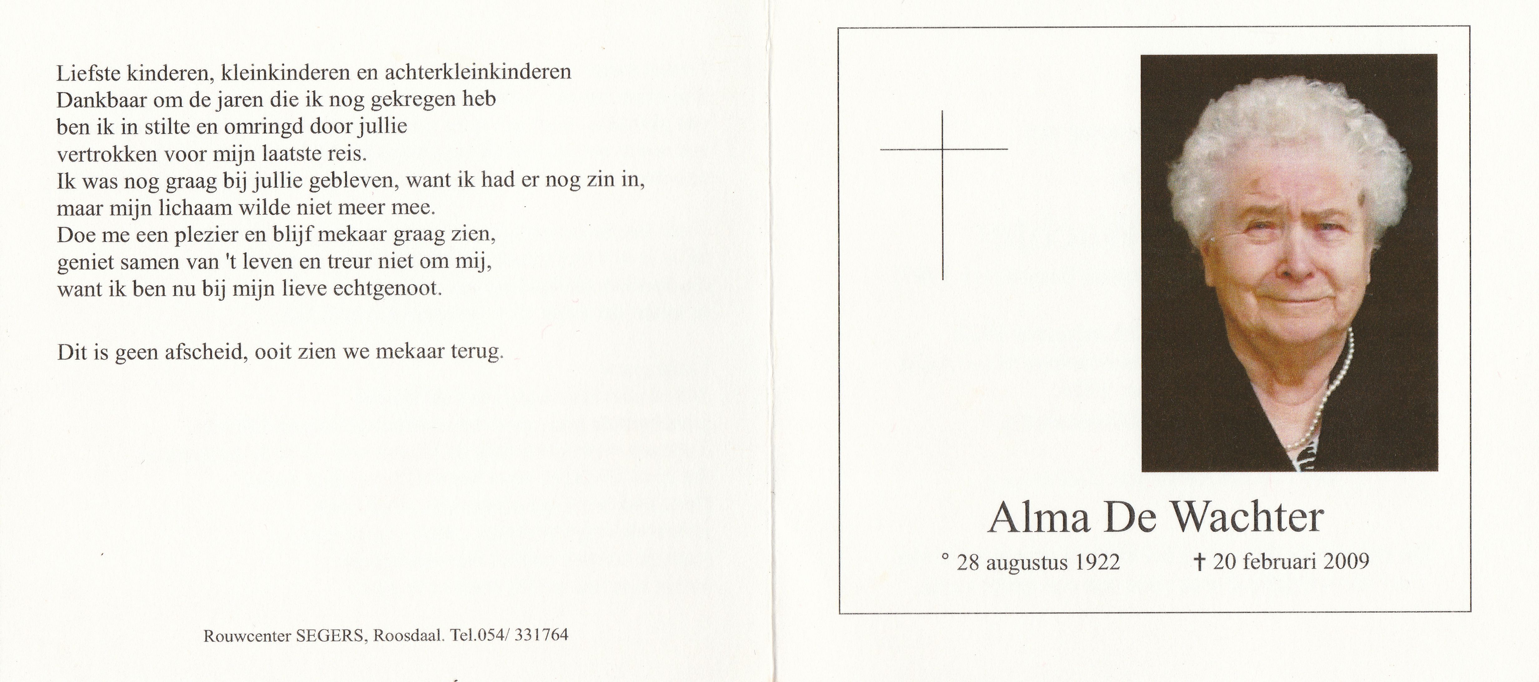 De Wachter Alma  