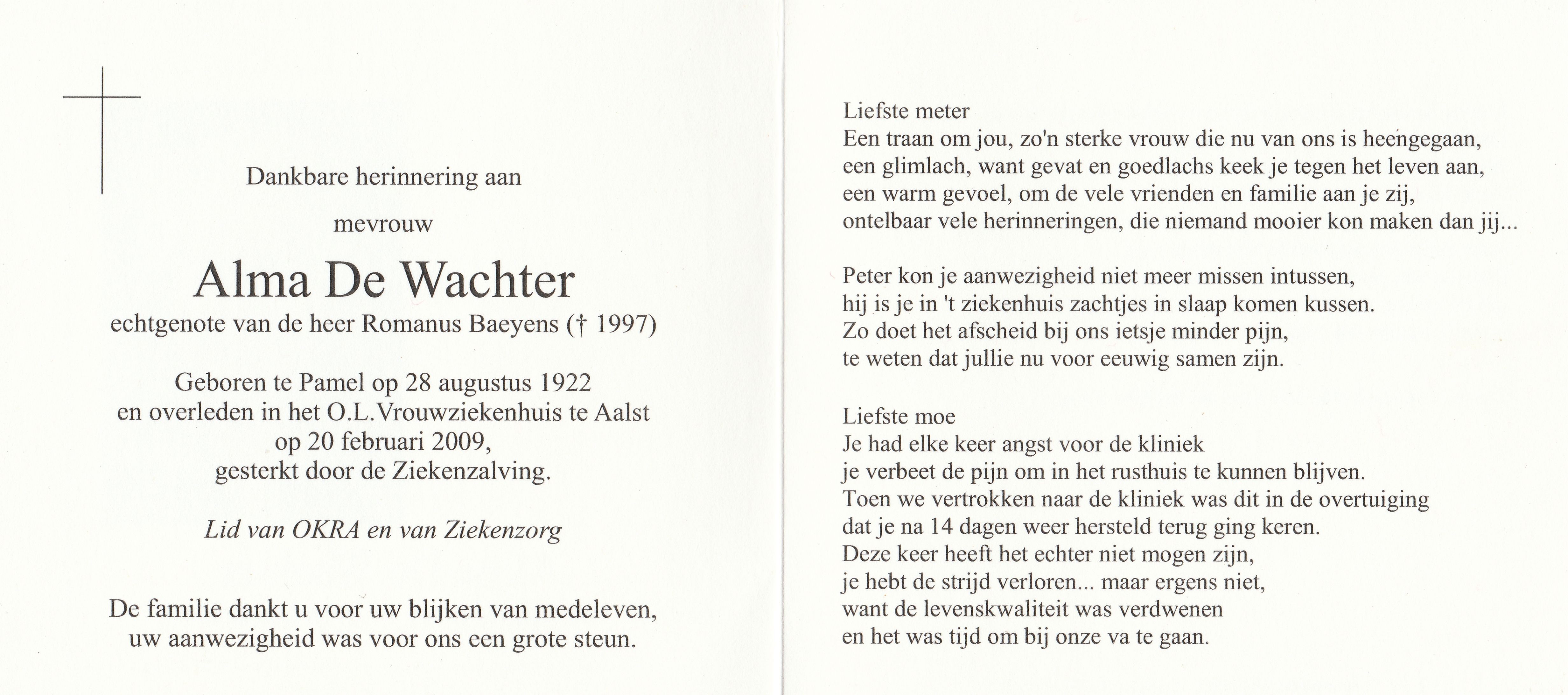 De Wachter Alma