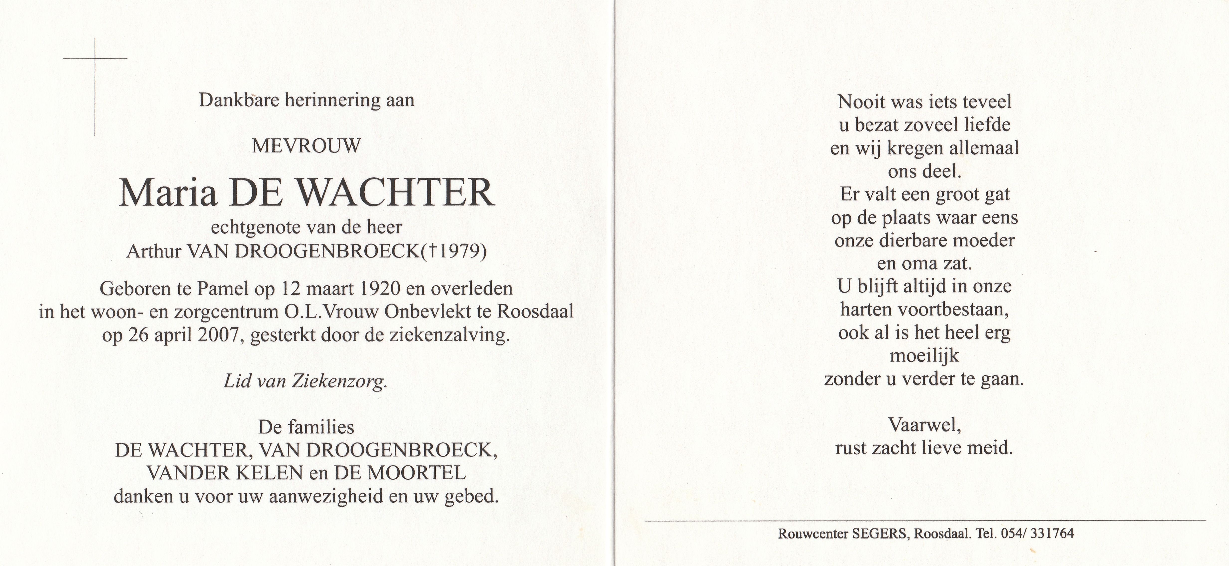 De Wachter Maria