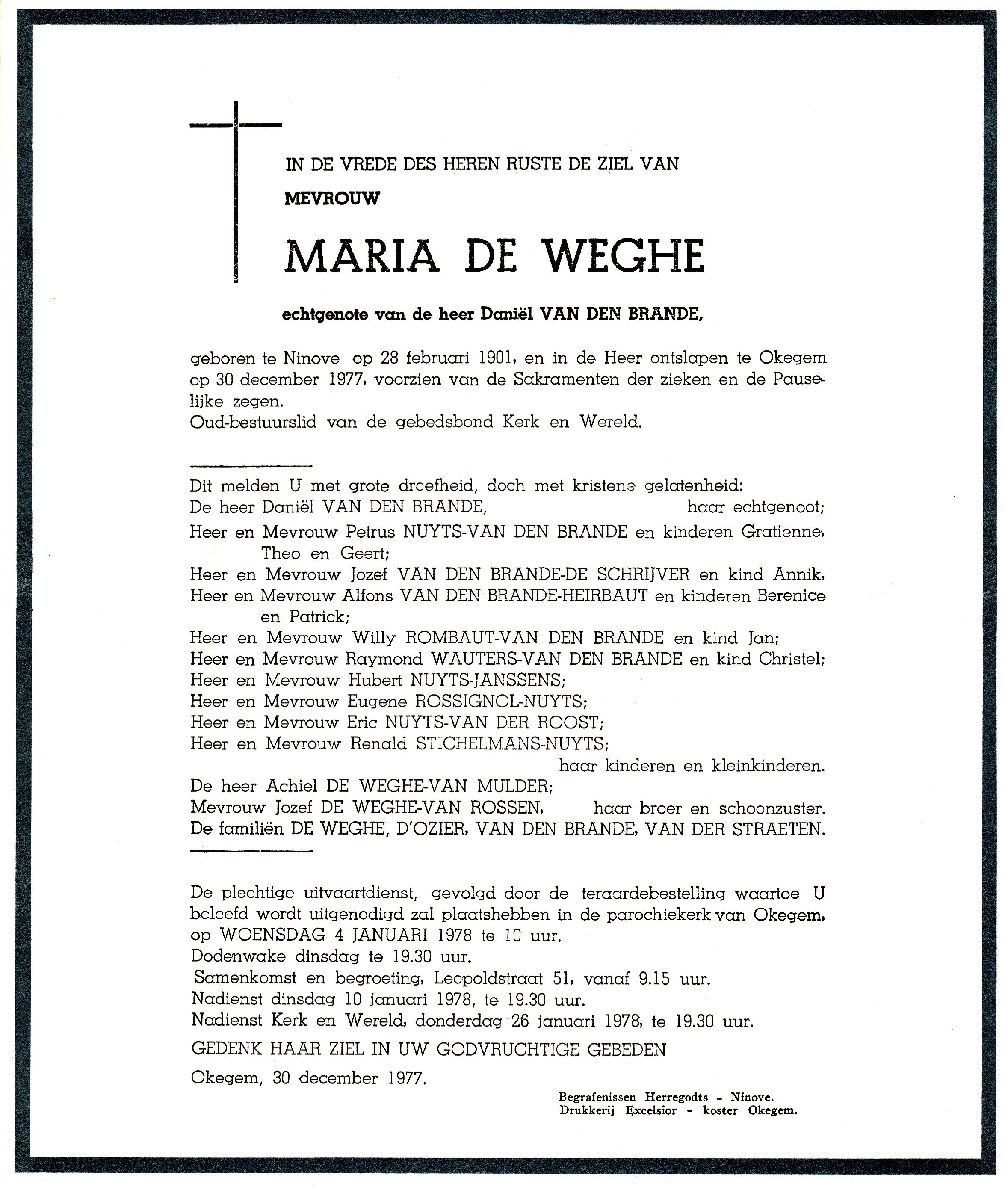 De Weghe Maria 