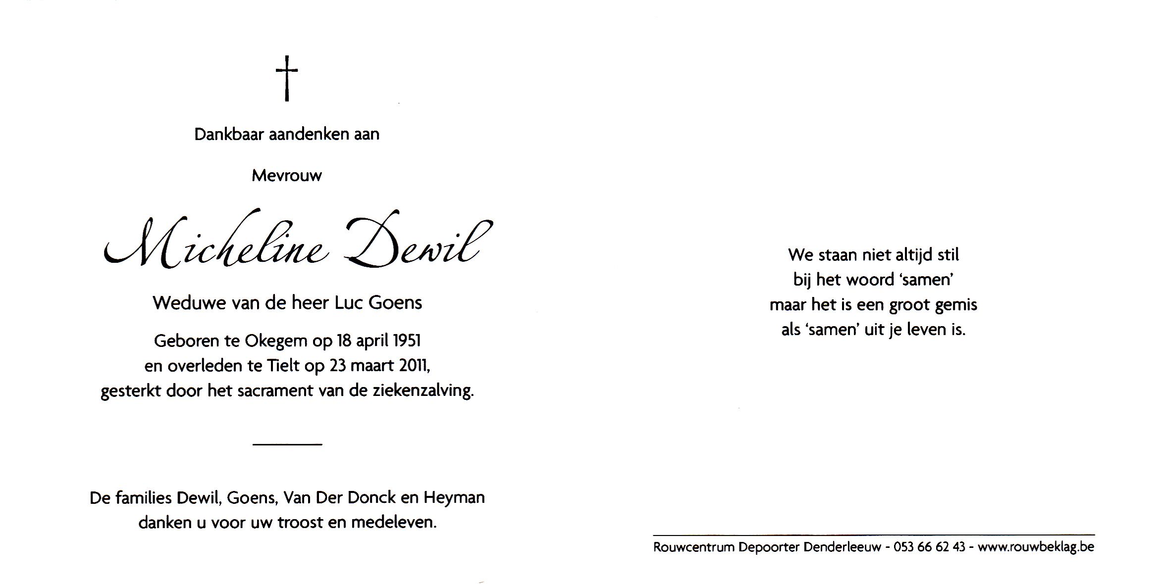 Dewil Micheline  