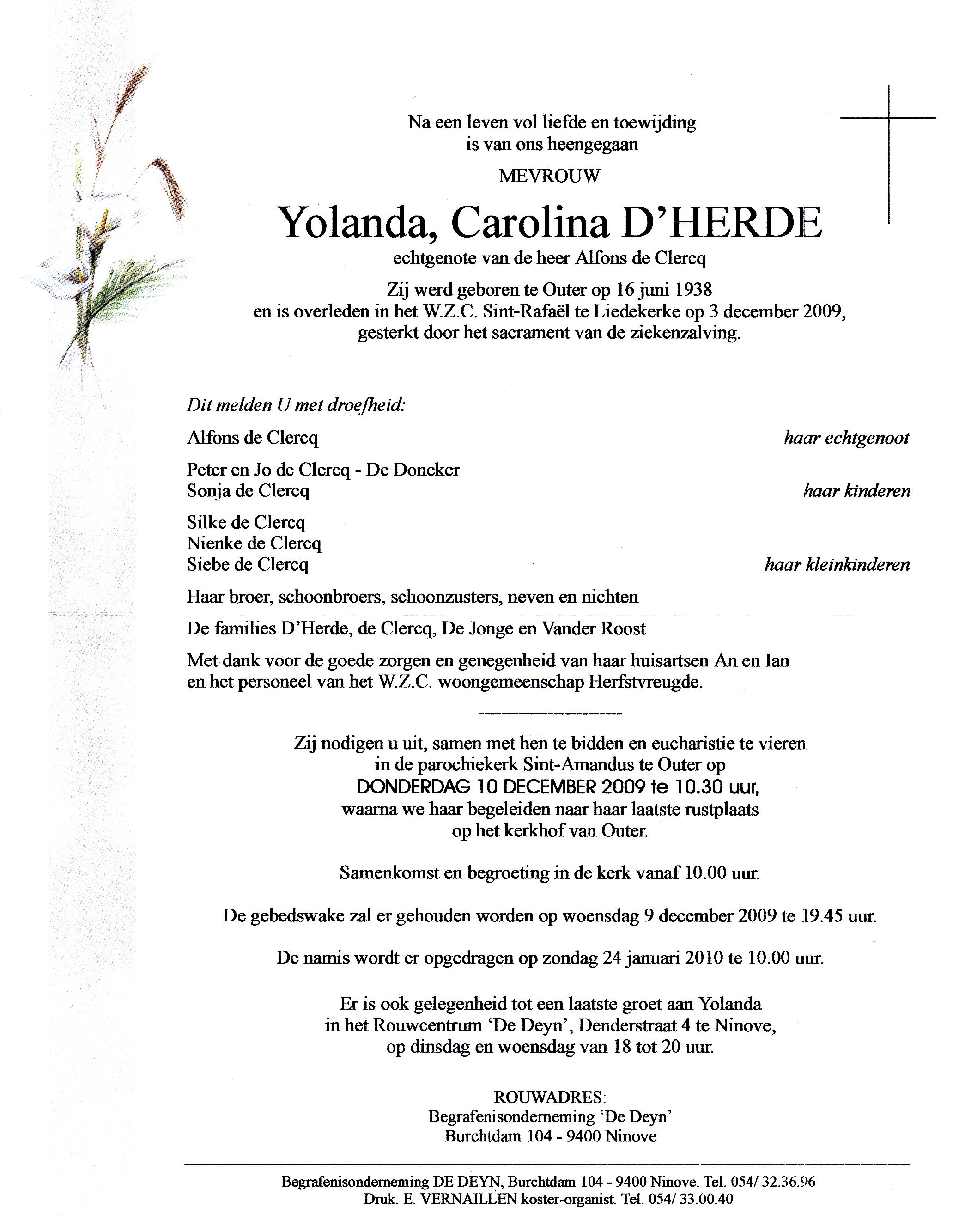 D'Herde Yolanda Carolina 